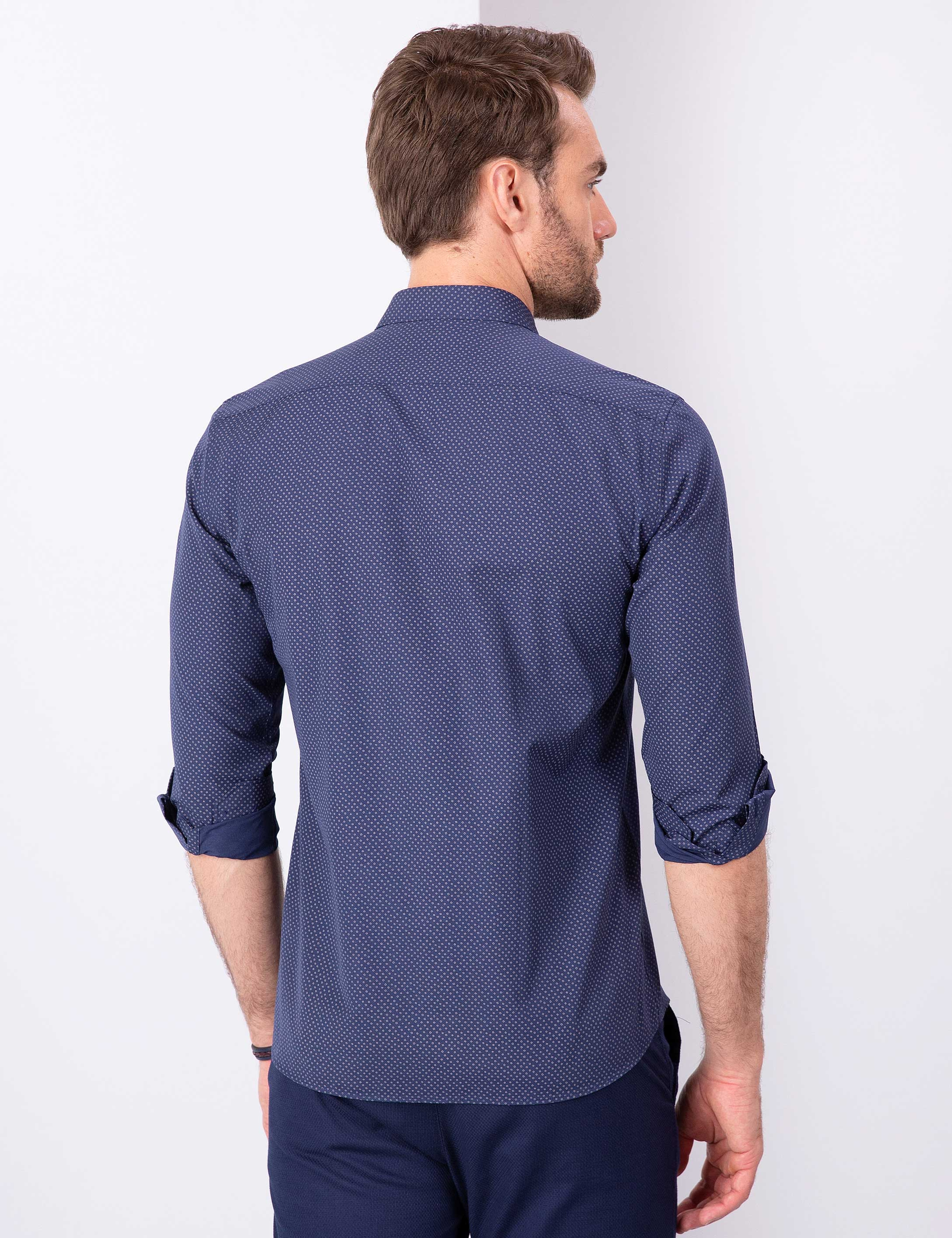 Lacivert Slim Fit Gömlek
