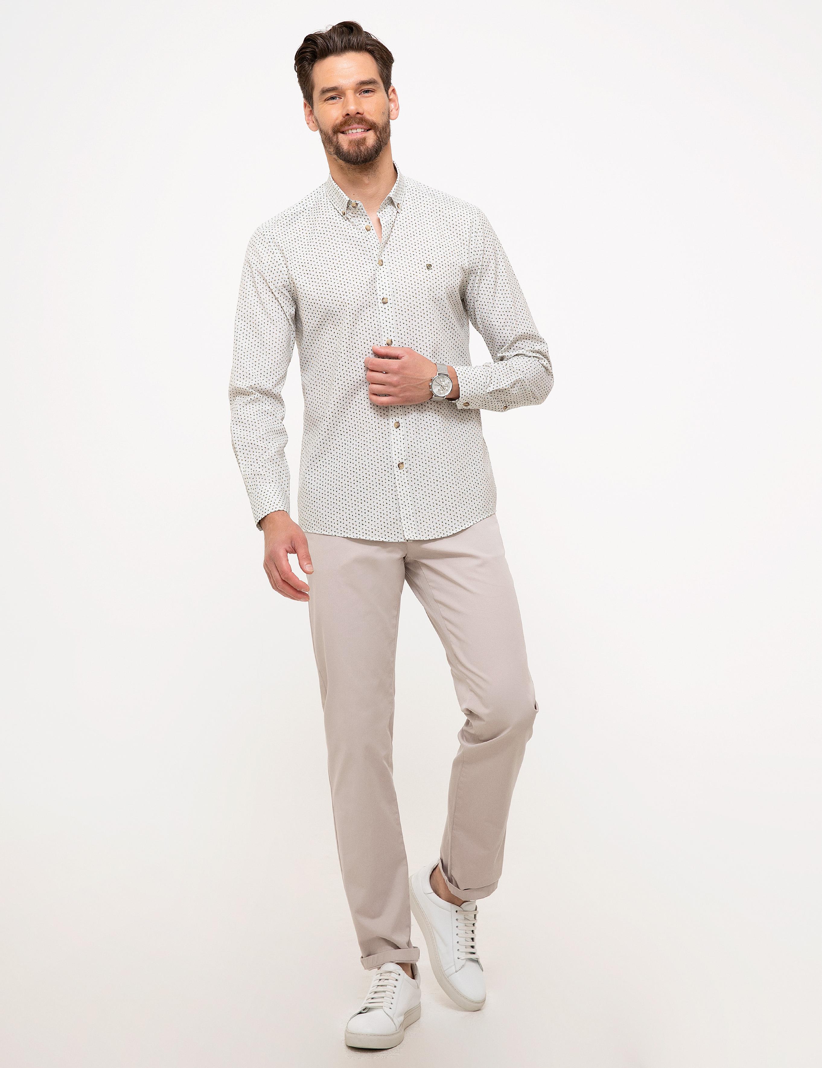 Haki Slim Fit Uzun Kollu Gömlek