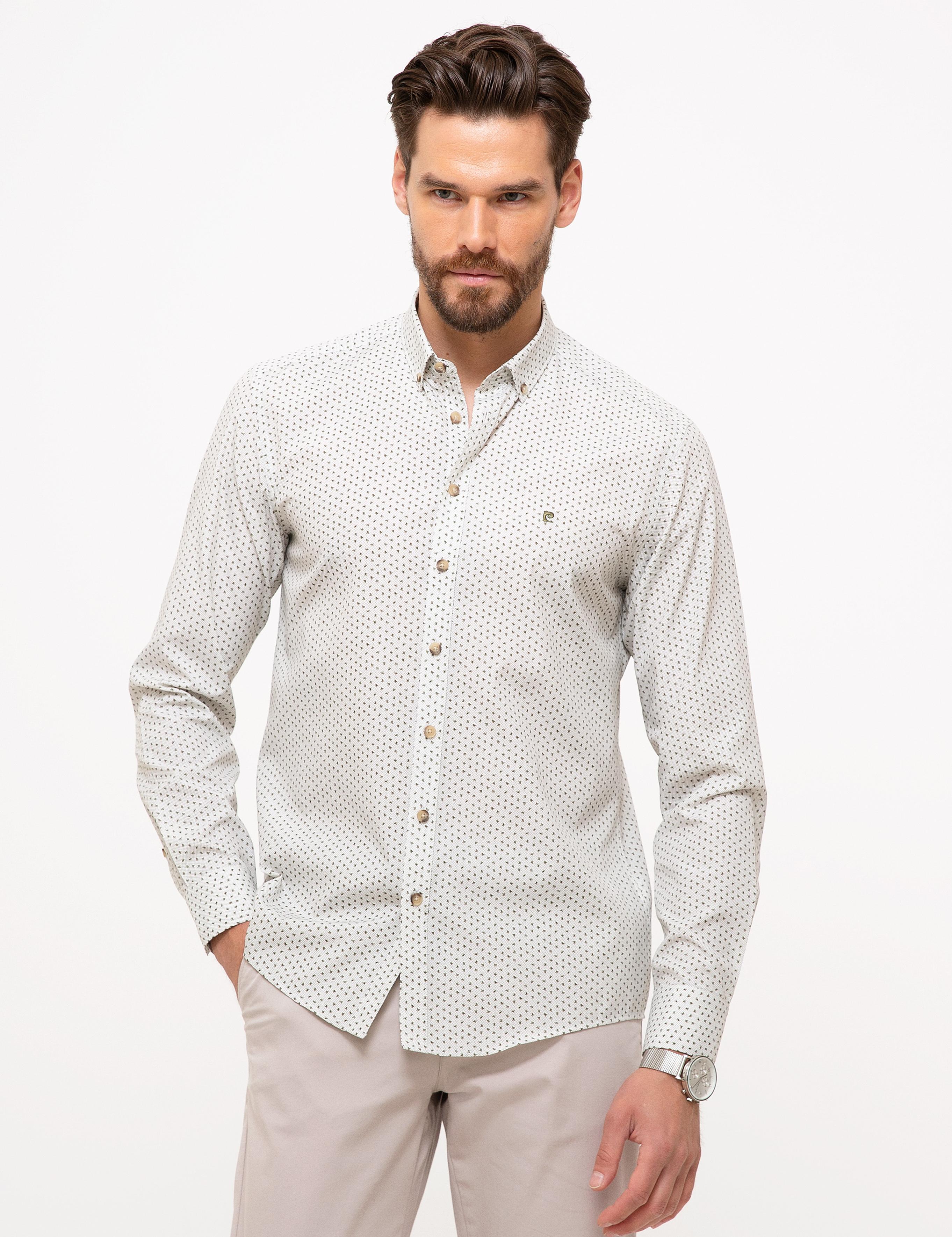 Haki Slim Fit Uzun Kollu Gömlek