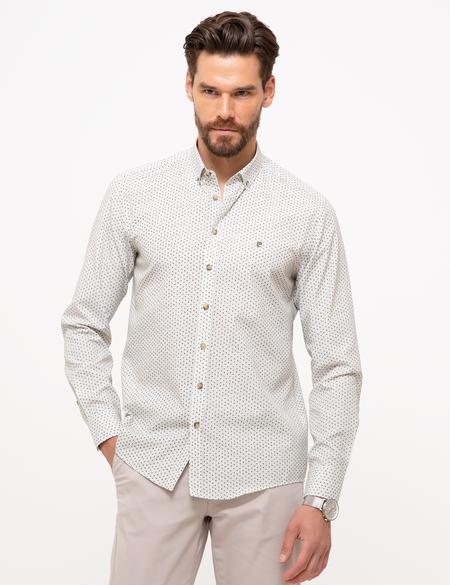 Haki Slim Fit Uzun Kollu Gömlek - 50211182005