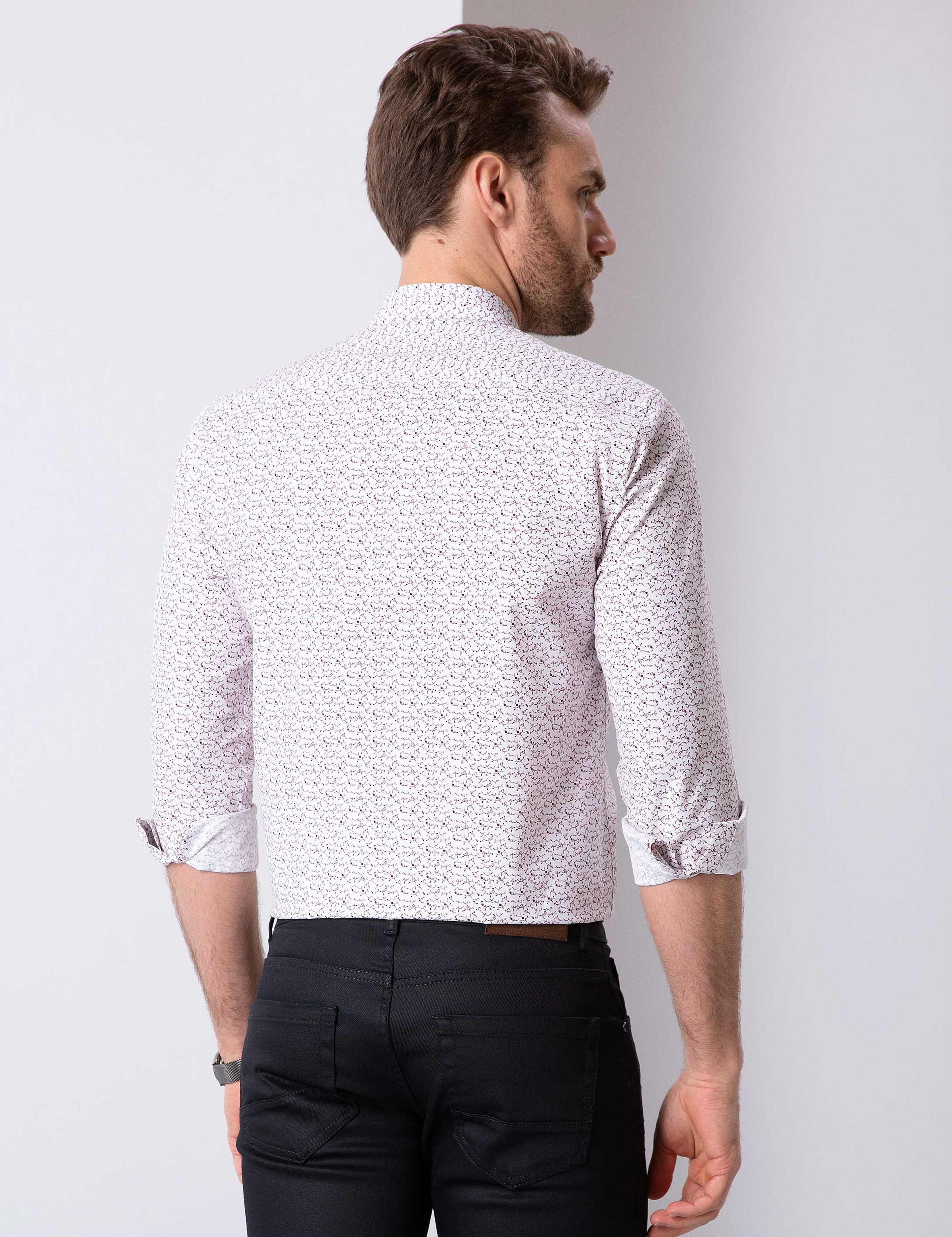 Bordo Slim Fit Gömlek - Image 4