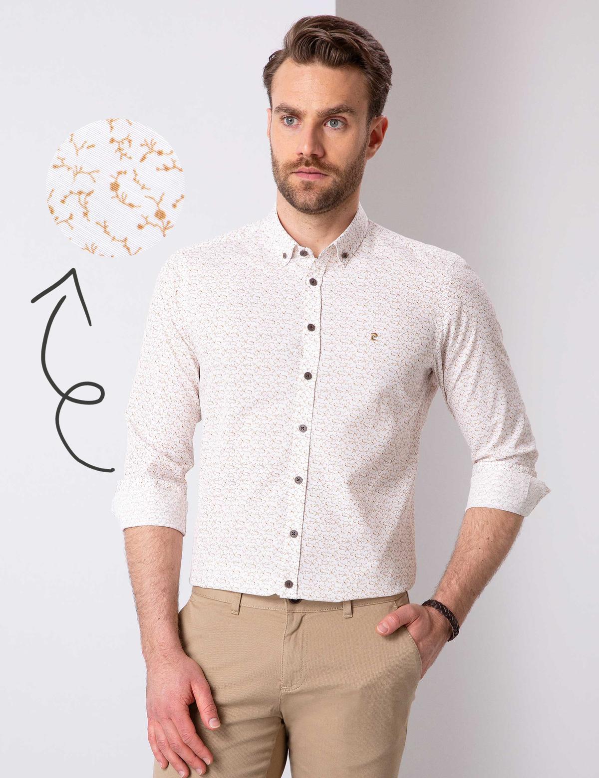 Bej Slim Fit Gömlek