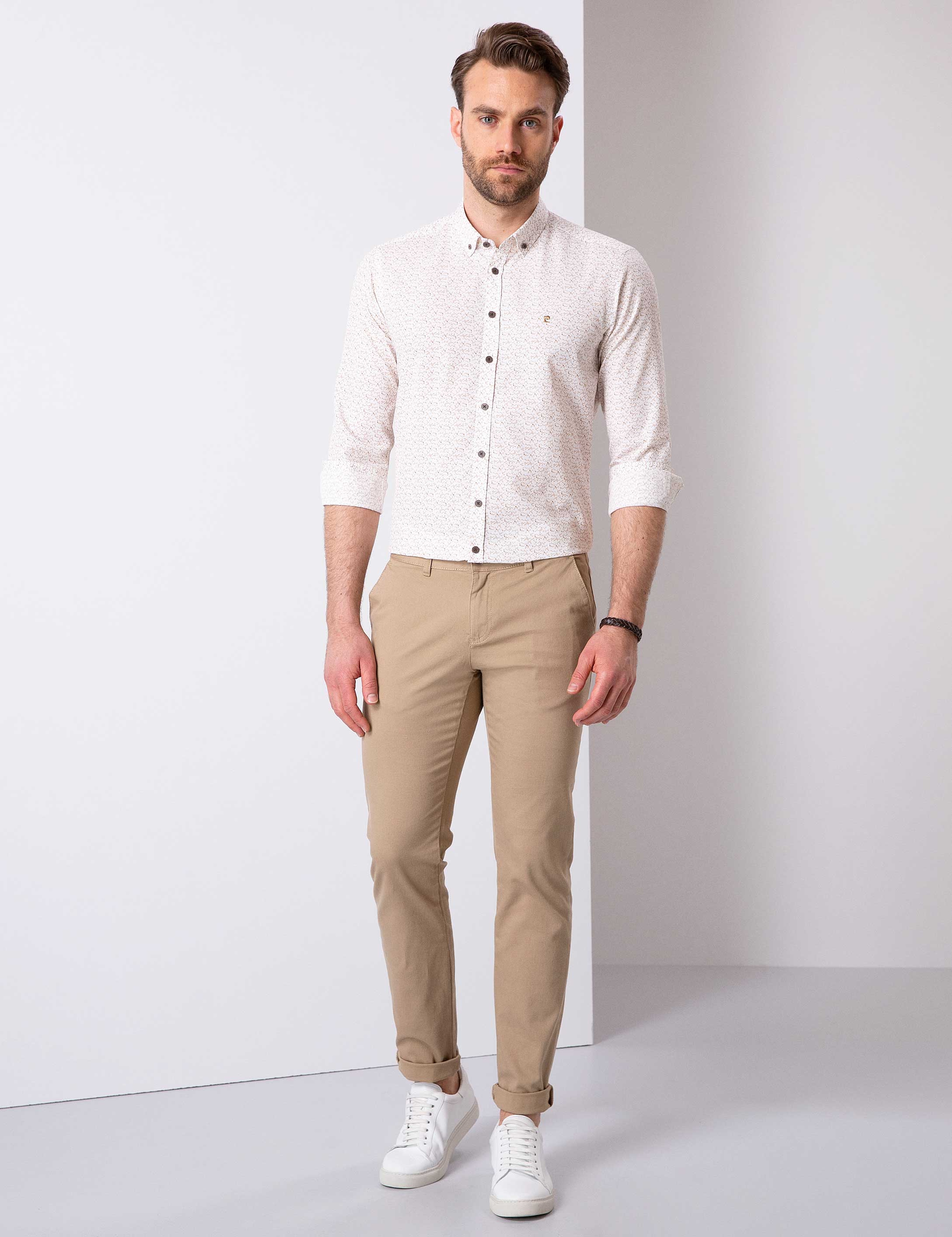 Bej Slim Fit Gömlek - Image 2