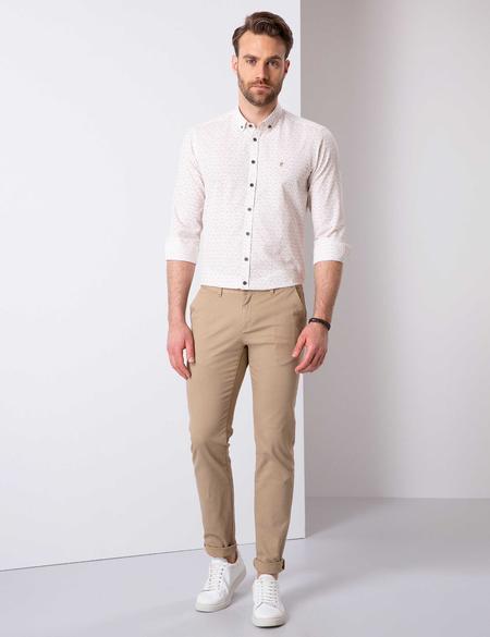 Bej Slim Fit Gömlek - 50211183017