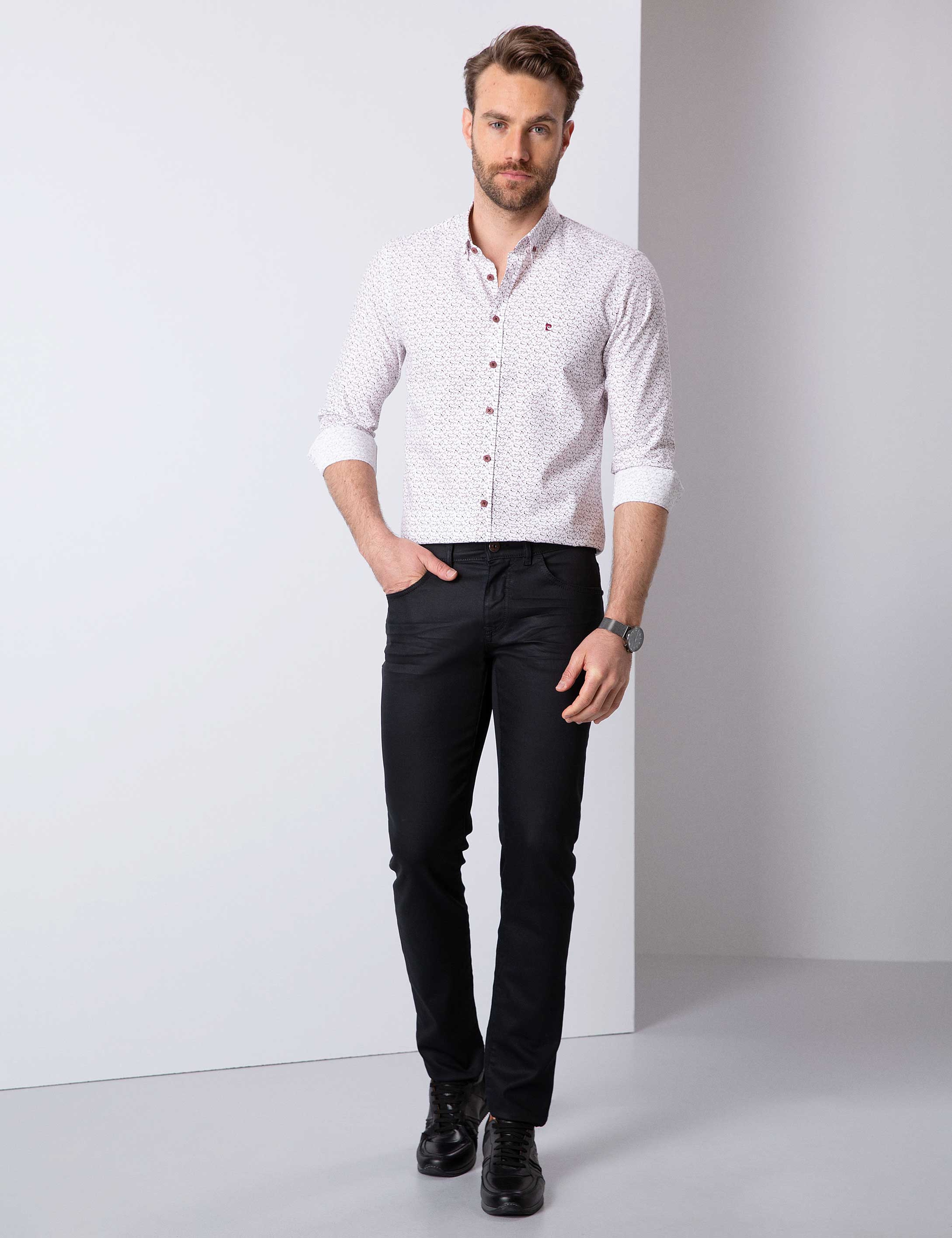 Bordo Slim Fit Gömlek - Image 3