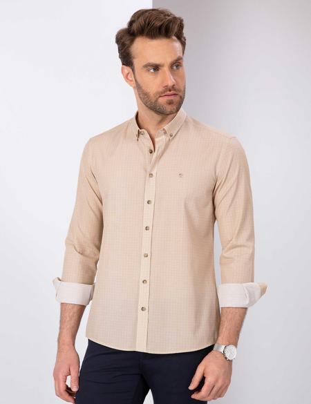 Bej Slim Fit Gömlek - 50211184012