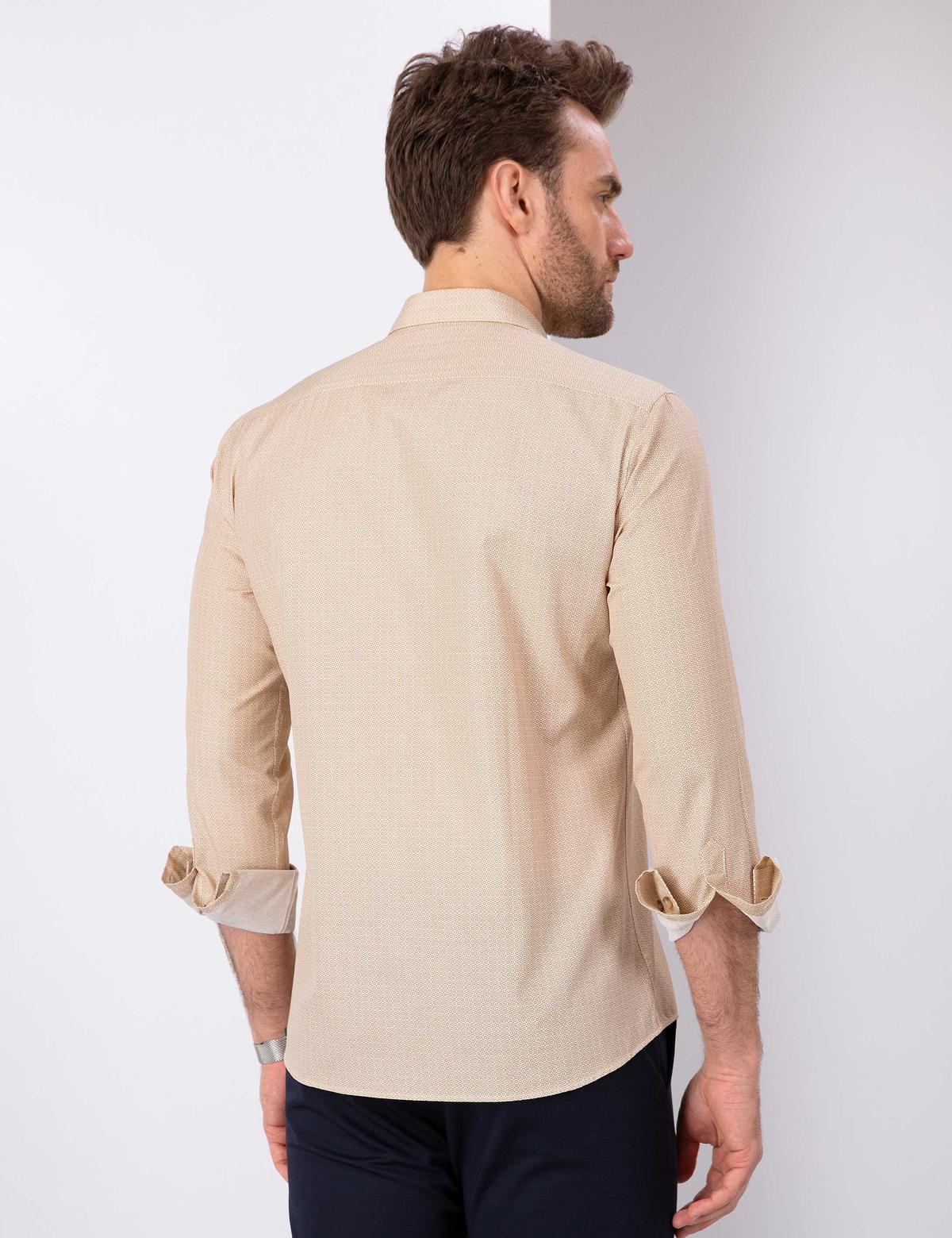 Bej Slim Fit Gömlek - 50211184012