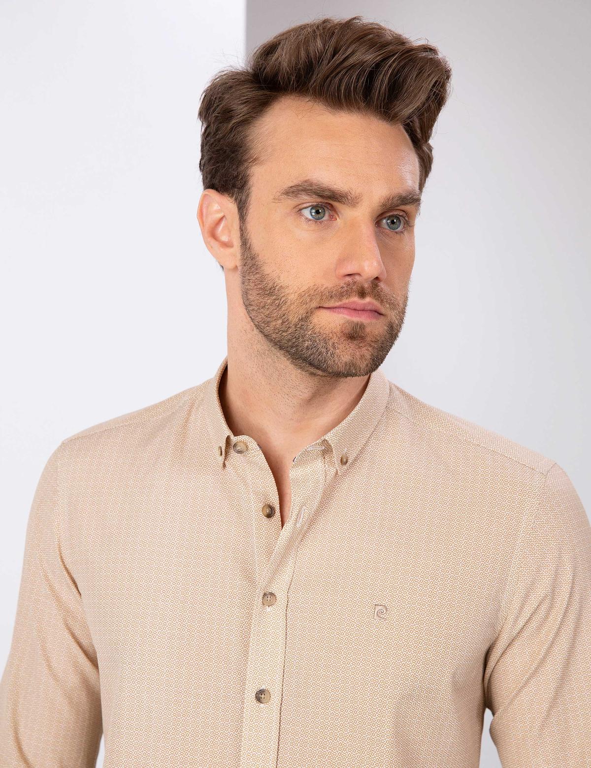 Bej Slim Fit Gömlek - 50211184012