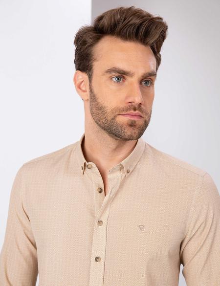 Bej Slim Fit Gömlek - 50211184012