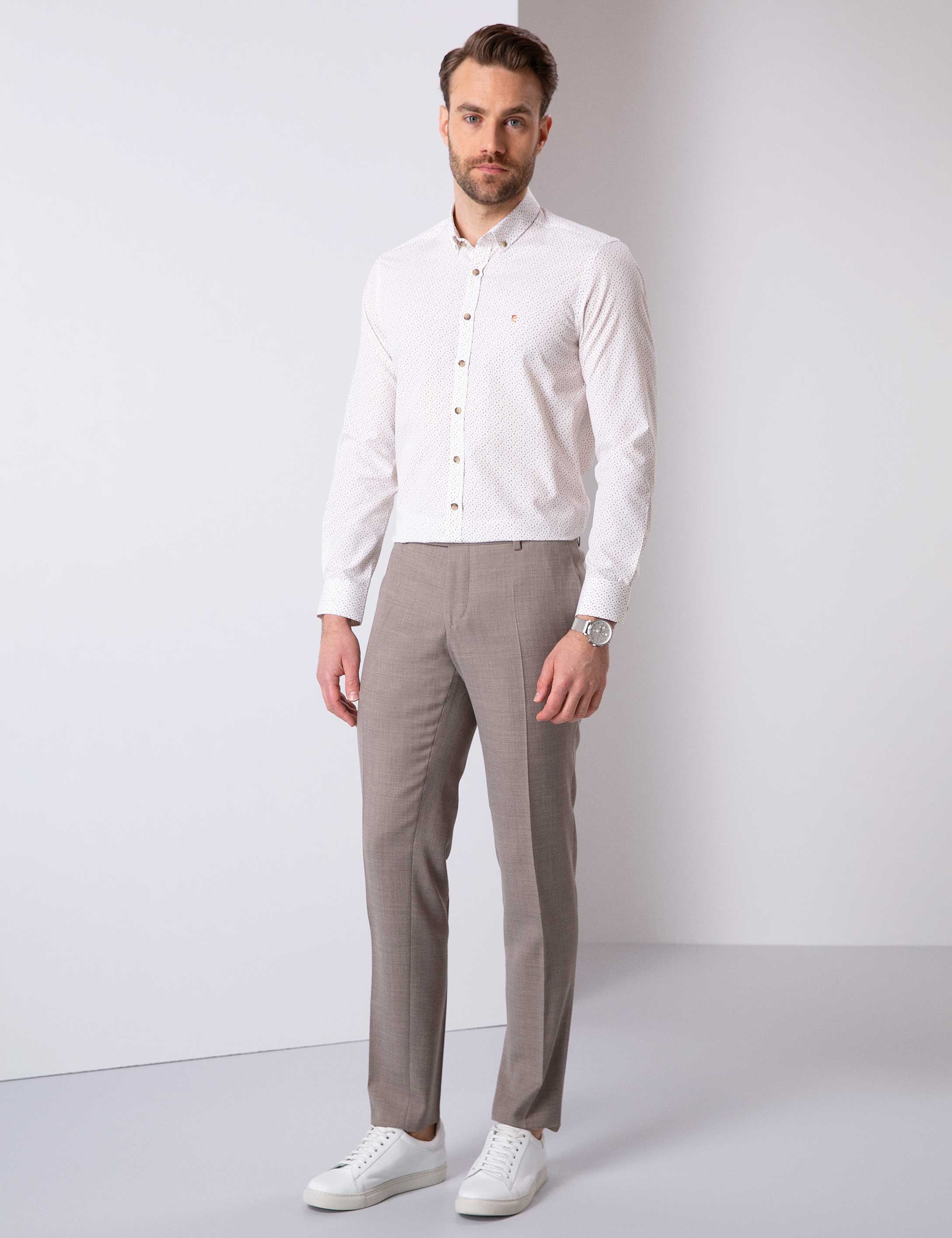 Beyaz Slim Fit Gömlek - Image 2