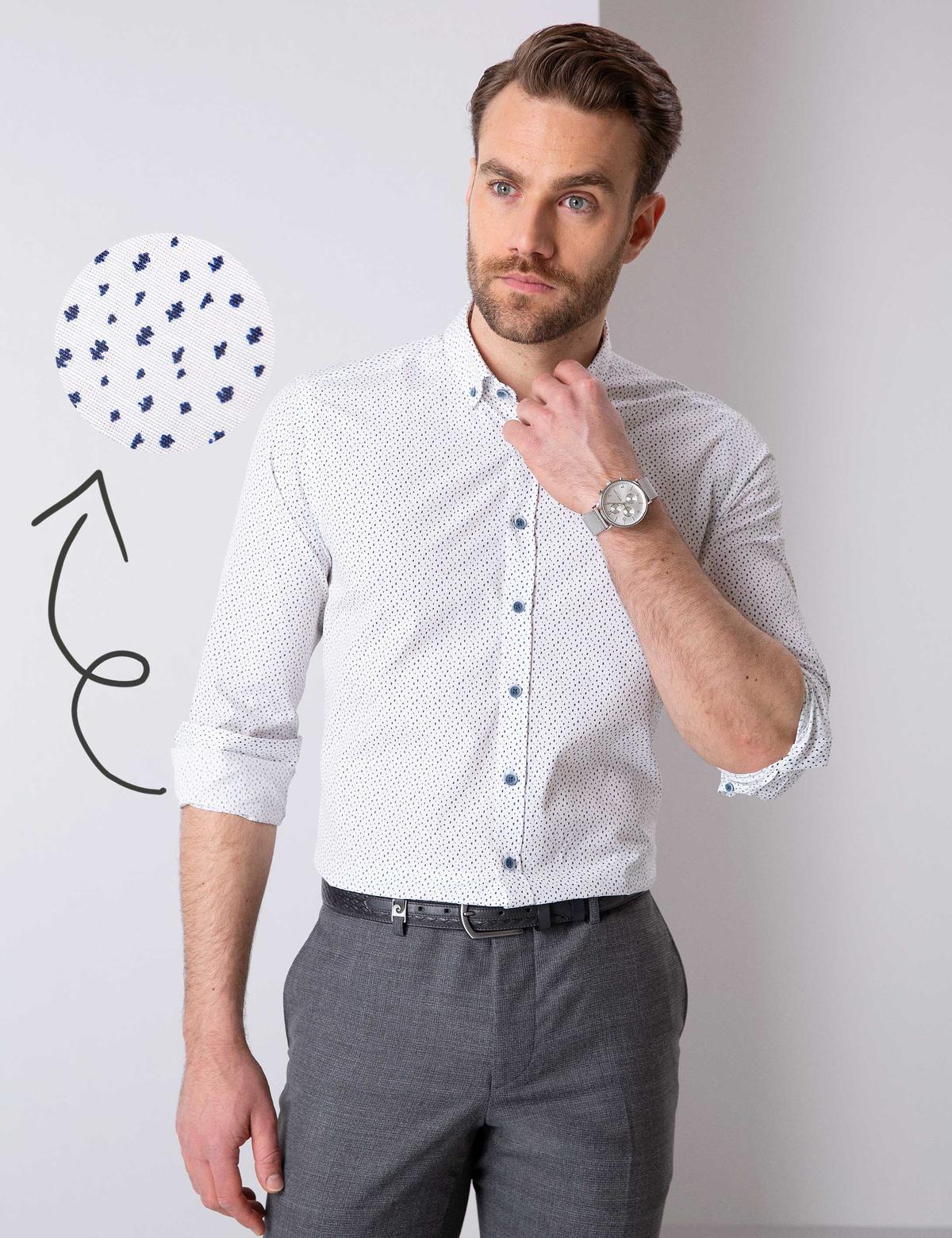 Lacivert Slim Fit Gömlek