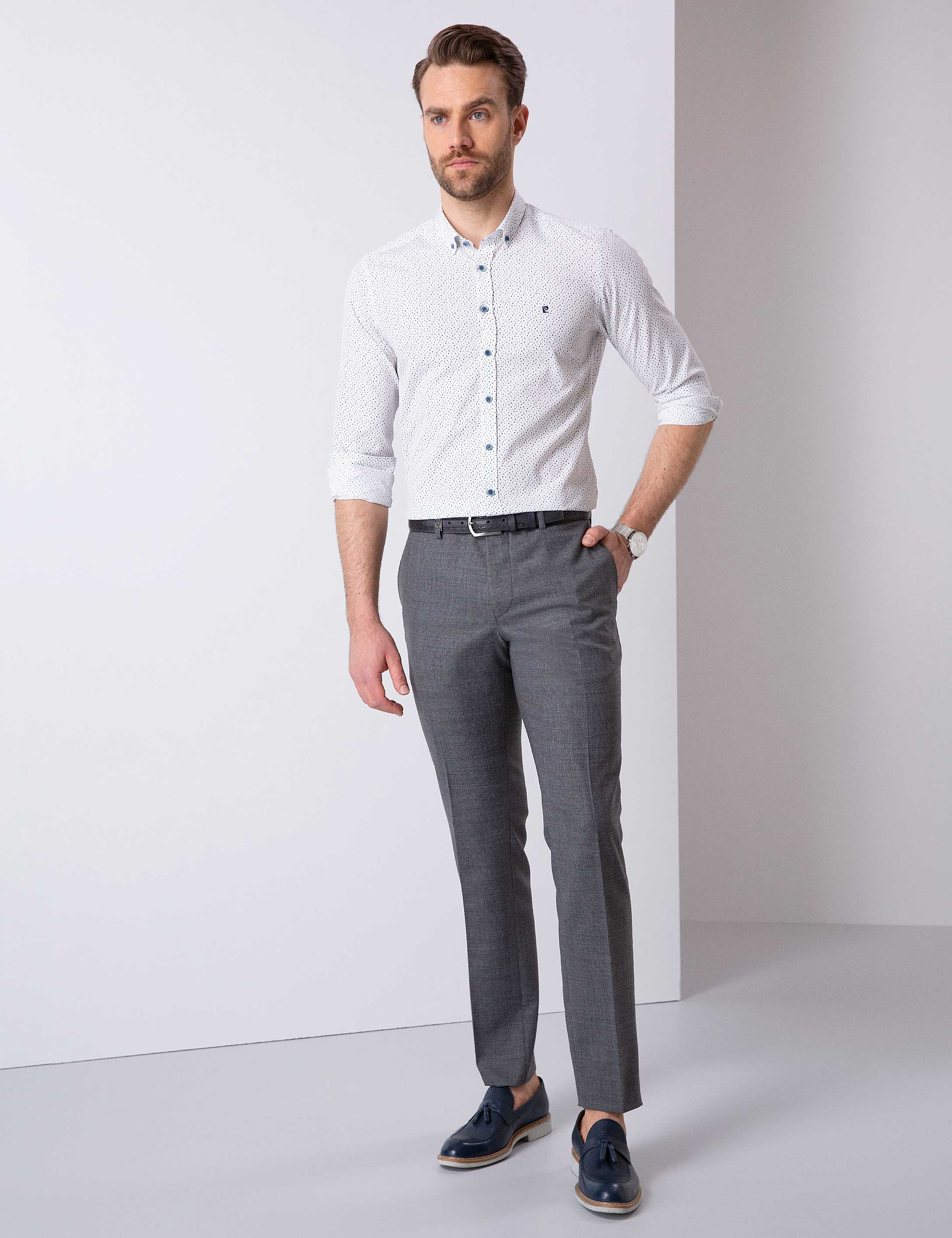Lacivert Slim Fit Gömlek
