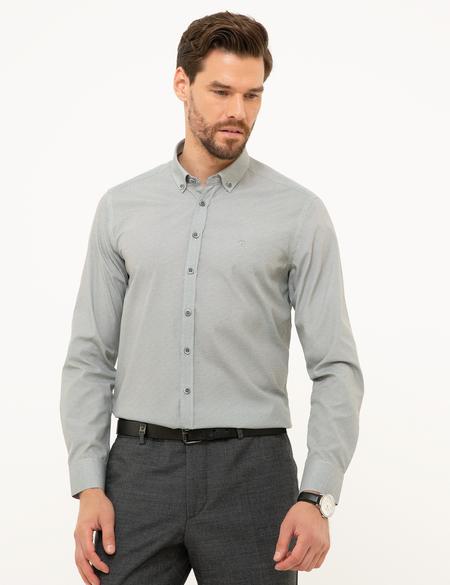 Antrasit Gri Slim Fit Gömlek - 50211187020