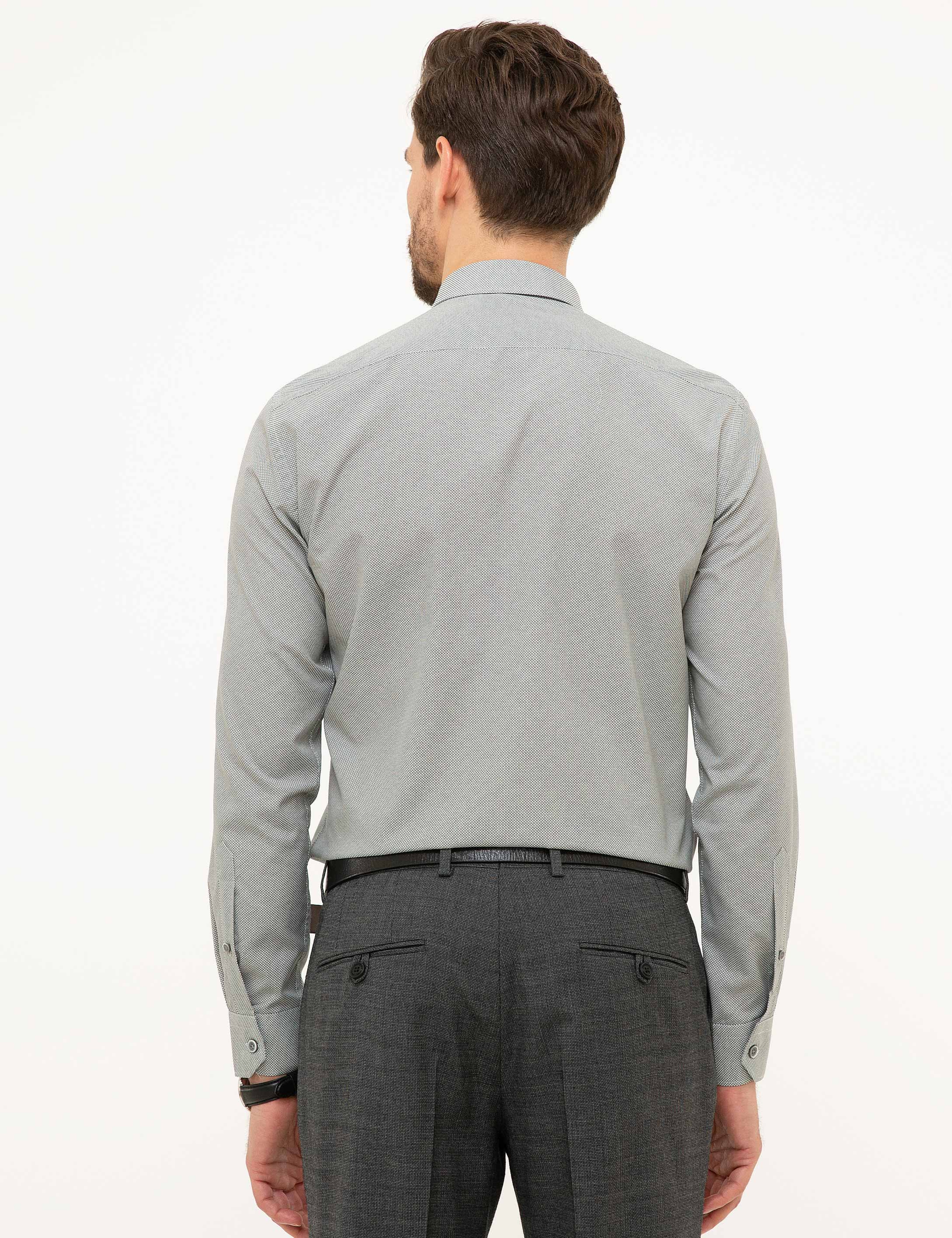 Antrasit Gri Slim Fit Gömlek - Image 3