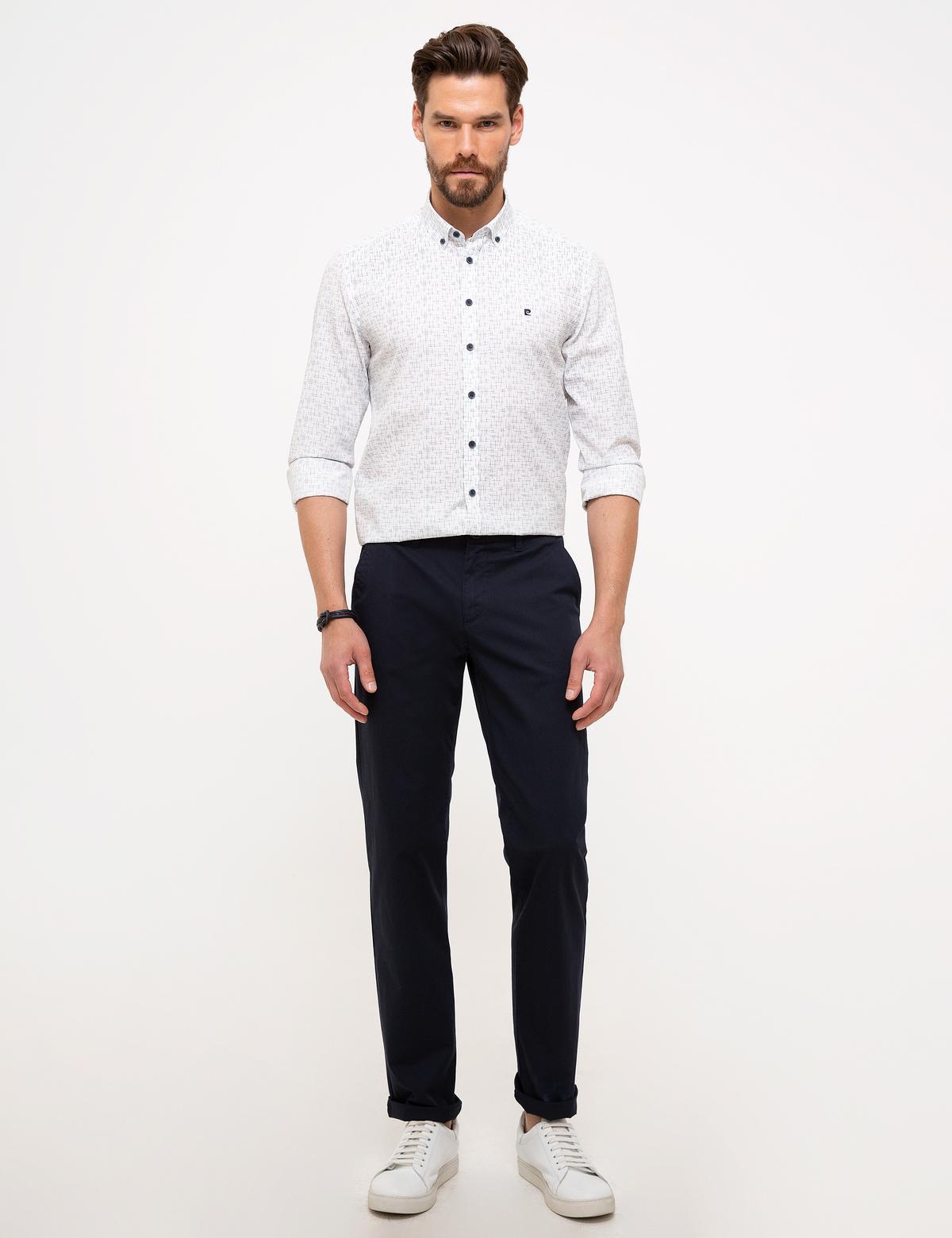 Lacivert Slim Fit Uzun Kollu Gömlek - 50211188019