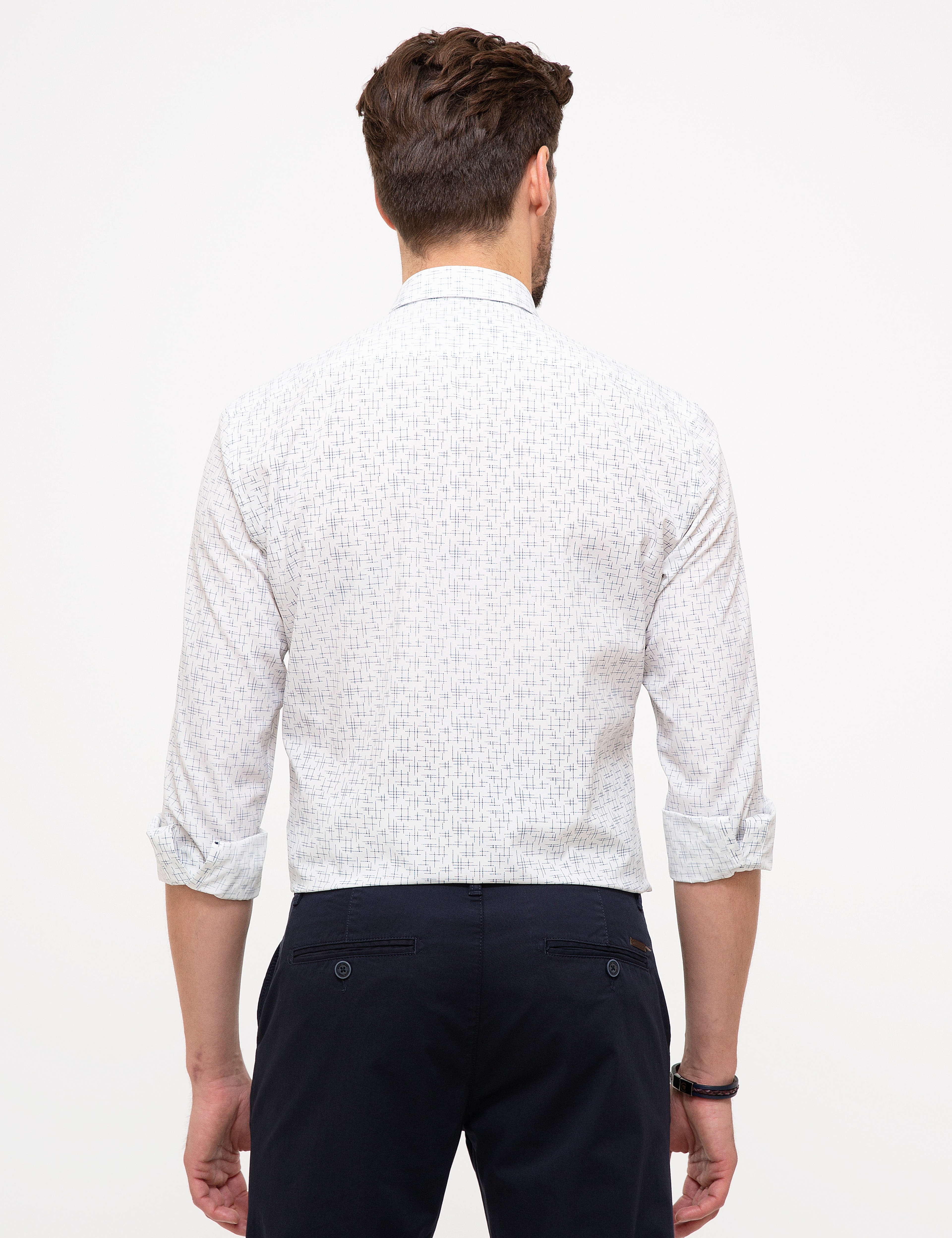 Beyaz Slim Fit Gömlek - Image 3