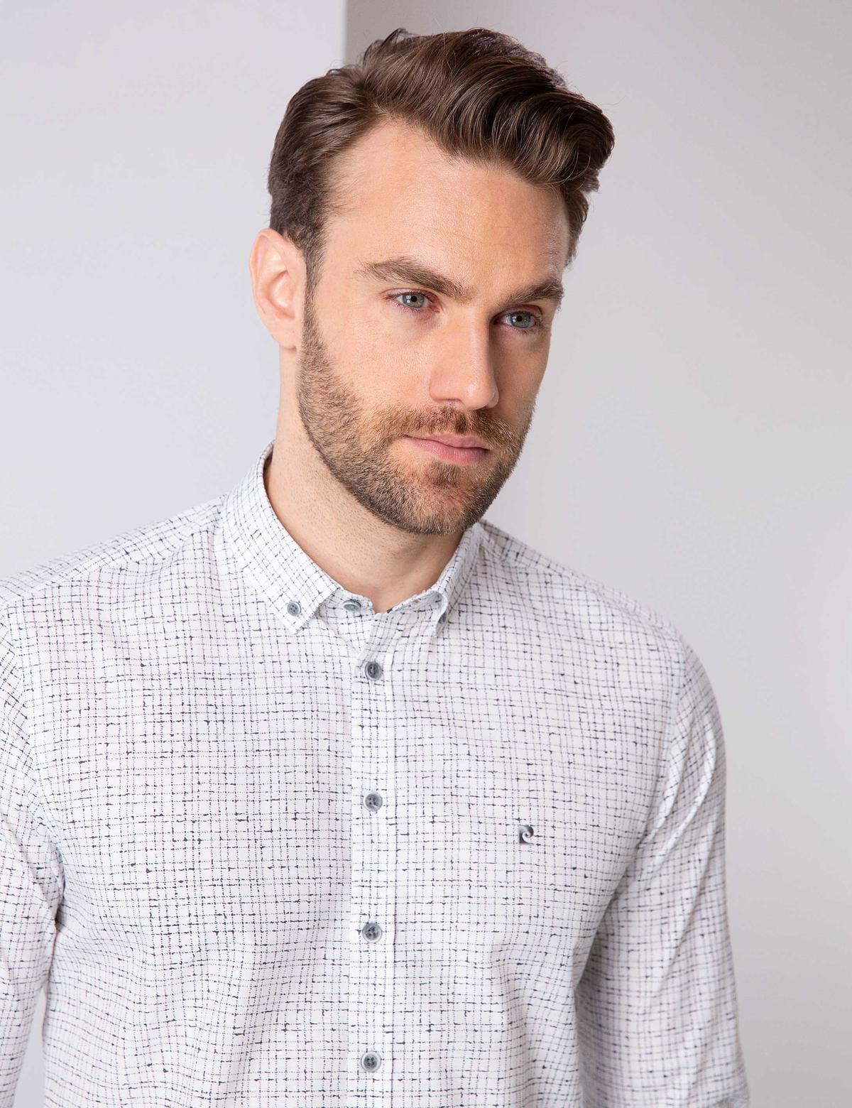 Gri Slim Fit Gömlek - 50211190005