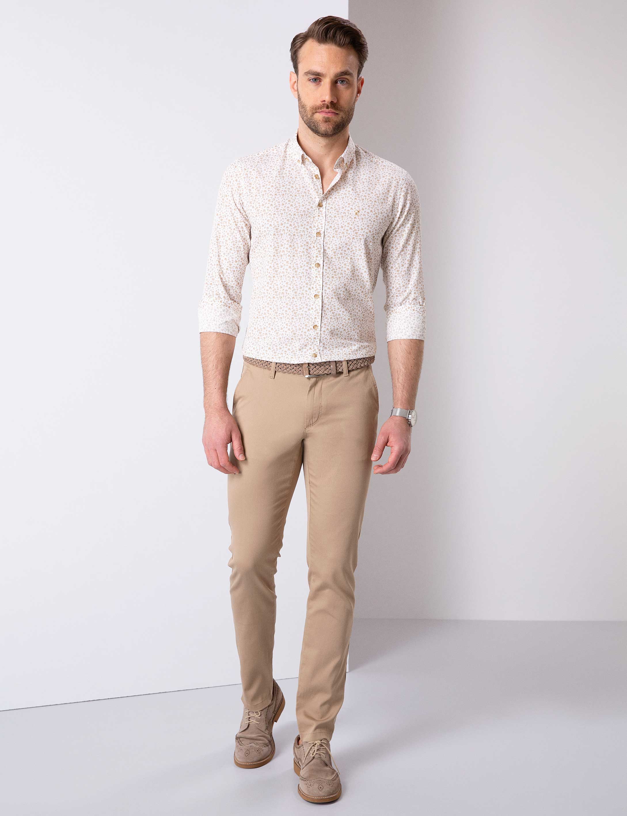 Bej Slim Fit Gömlek - 50211191004