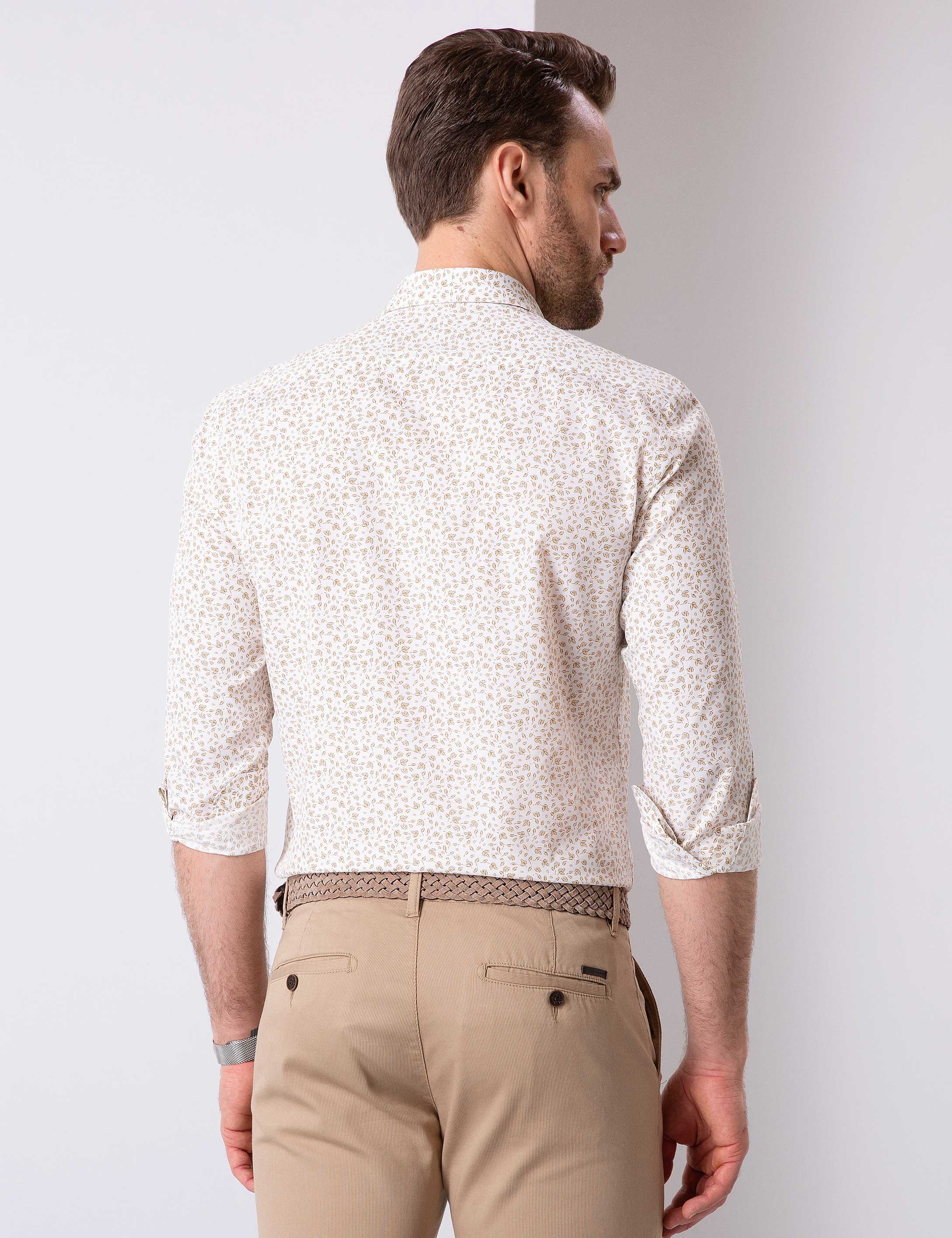Bej Slim Fit Gömlek - Image 4