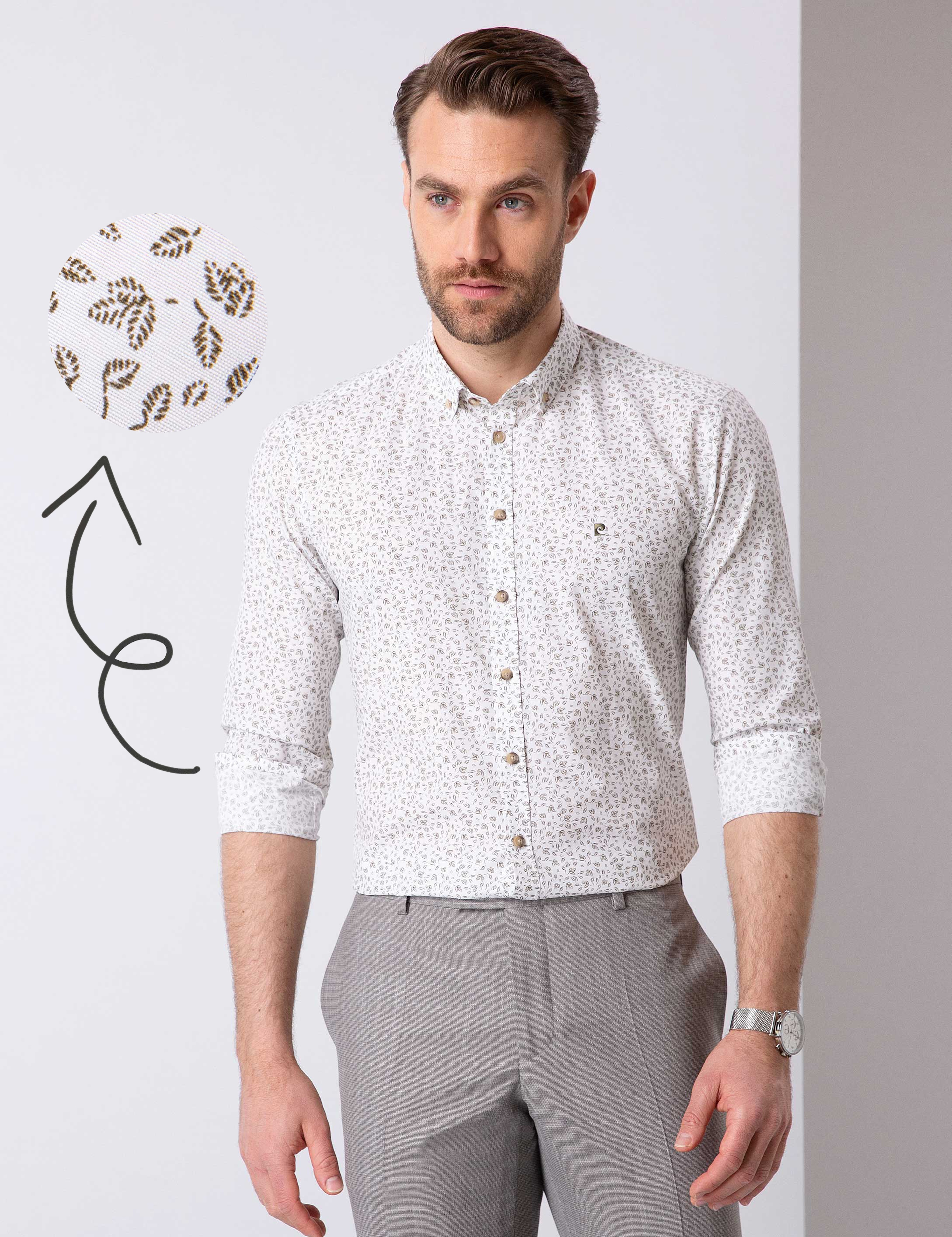 Beyaz Slim Fit Gömlek - Image 1