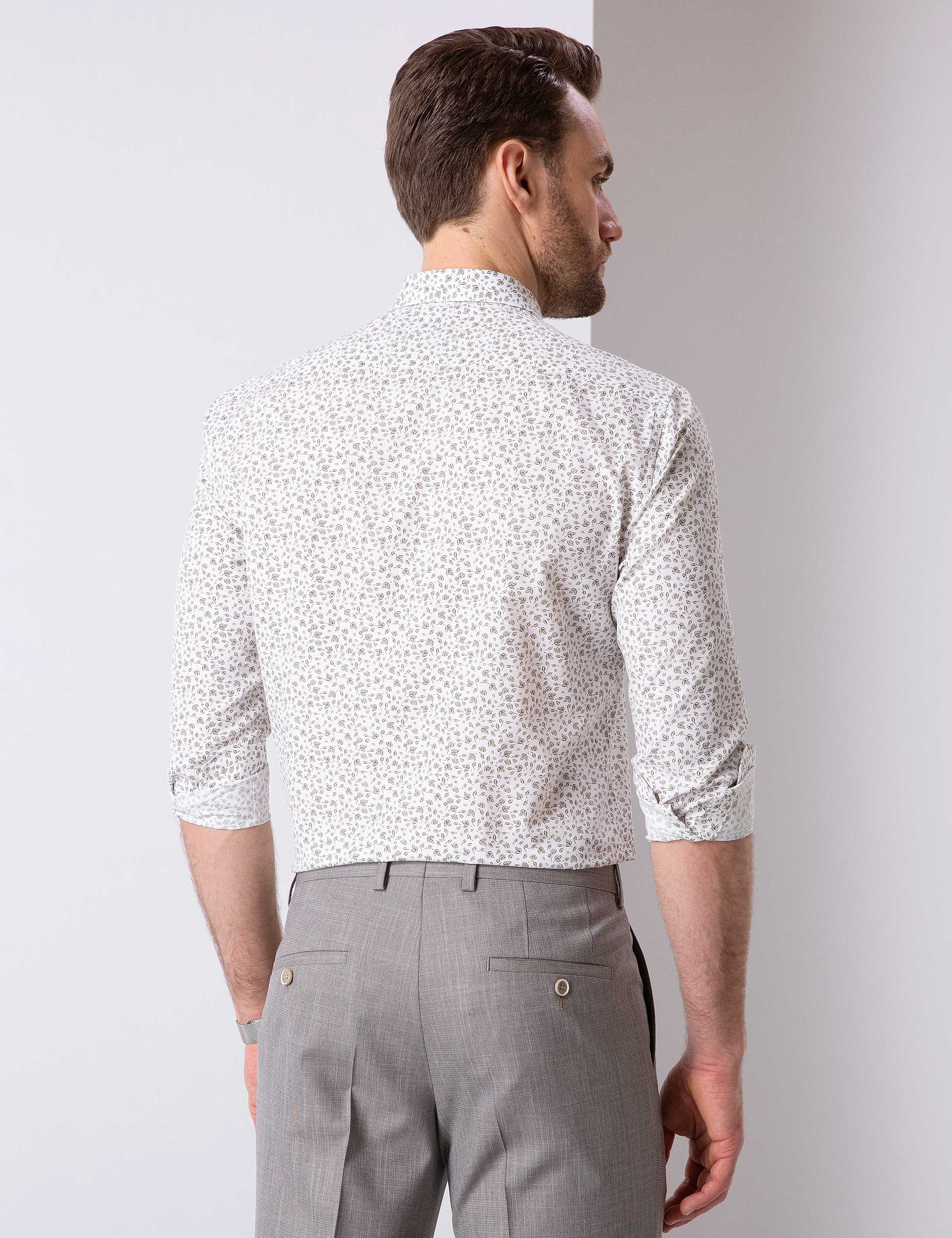 Beyaz Slim Fit Gömlek - Image 4