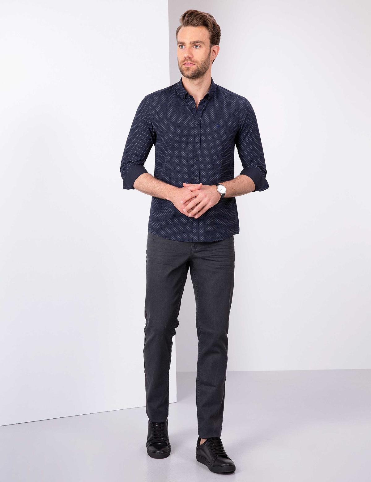 Lacivert Slim Fit Gömlek - 50211193004