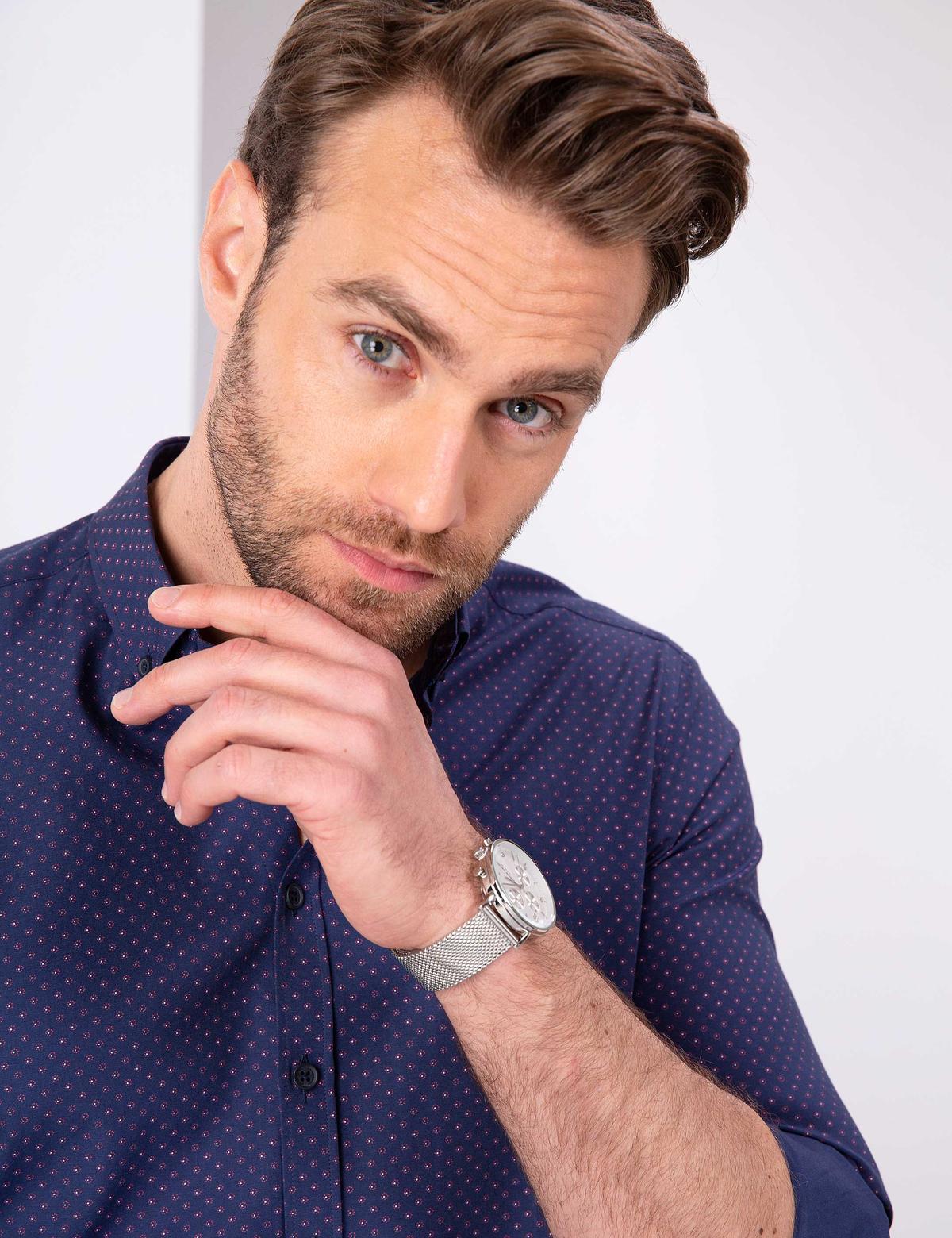 Mavi Slim Fit Gömlek