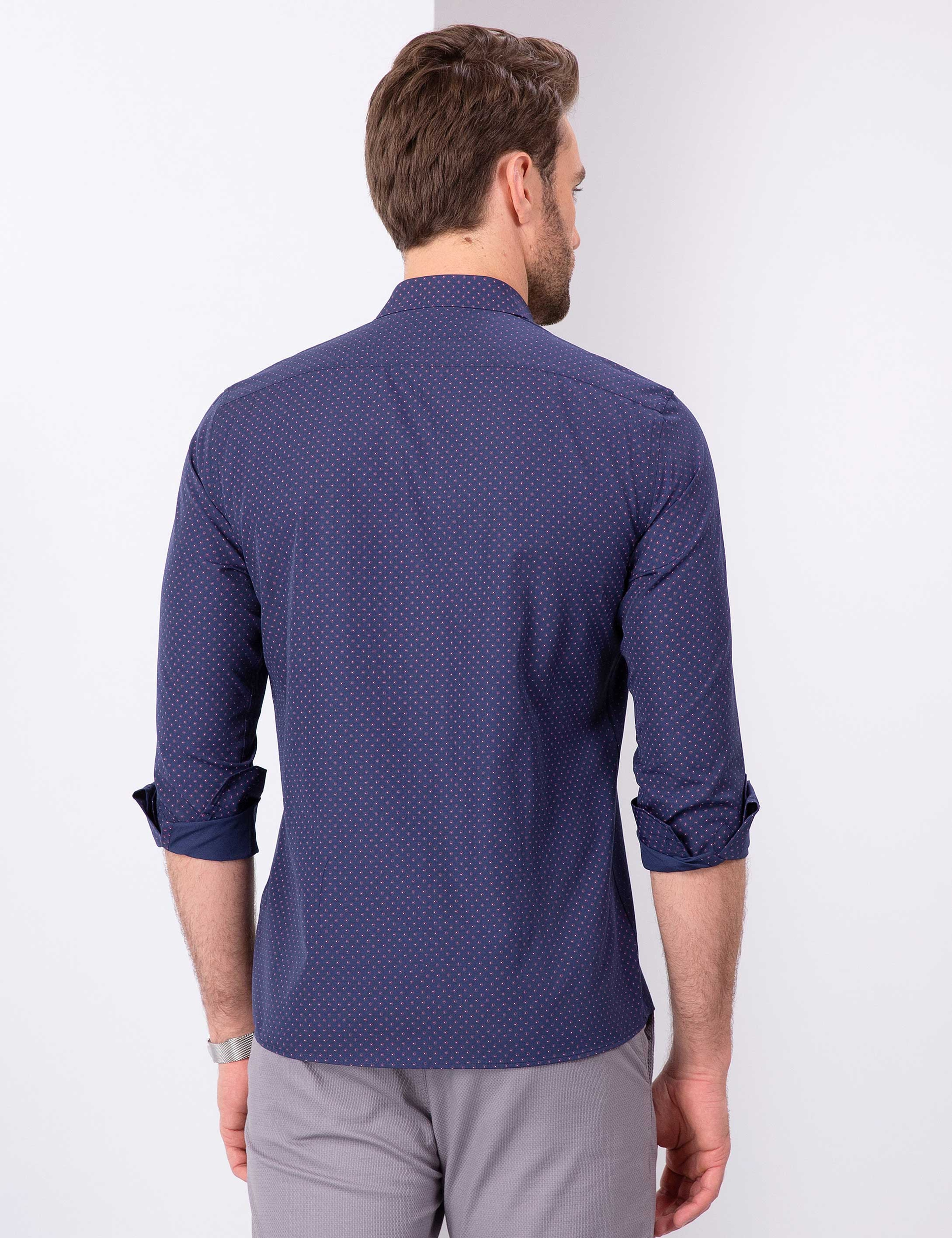 Mavi Slim Fit Gömlek - Image 3