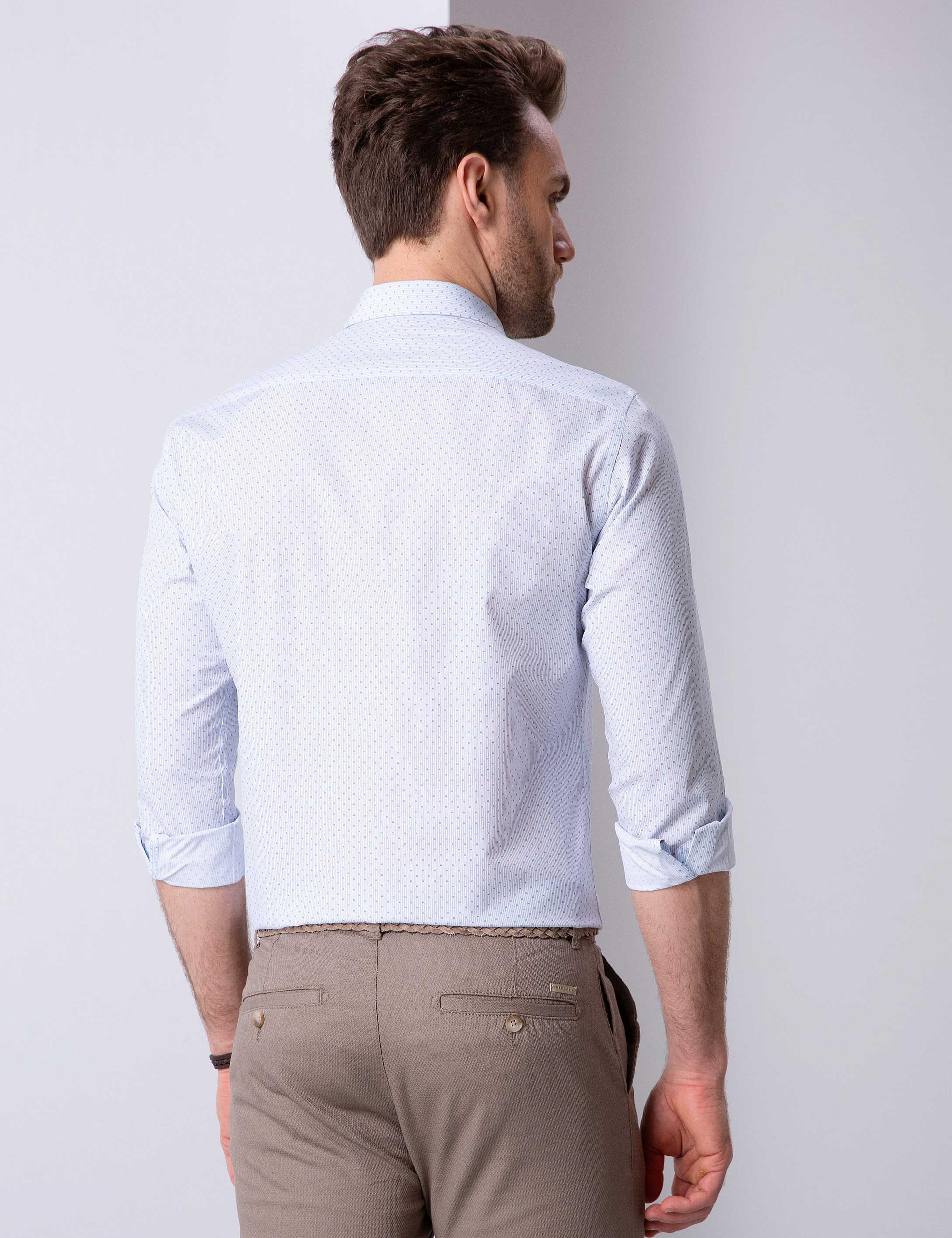 Mavi Slim Fit Uzun Kollu Gömlek