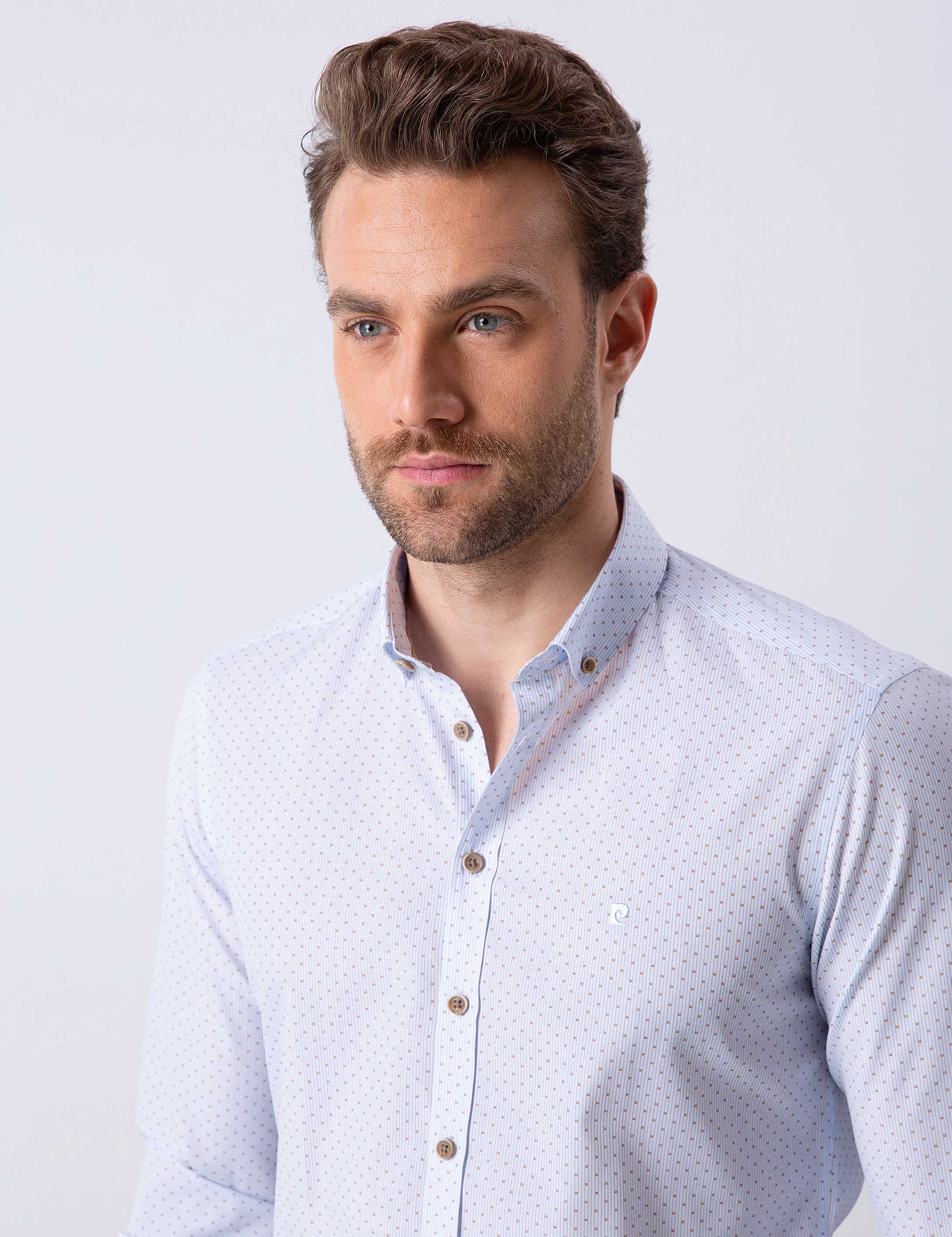 Mavi Slim Fit Uzun Kollu Gömlek - Image 2
