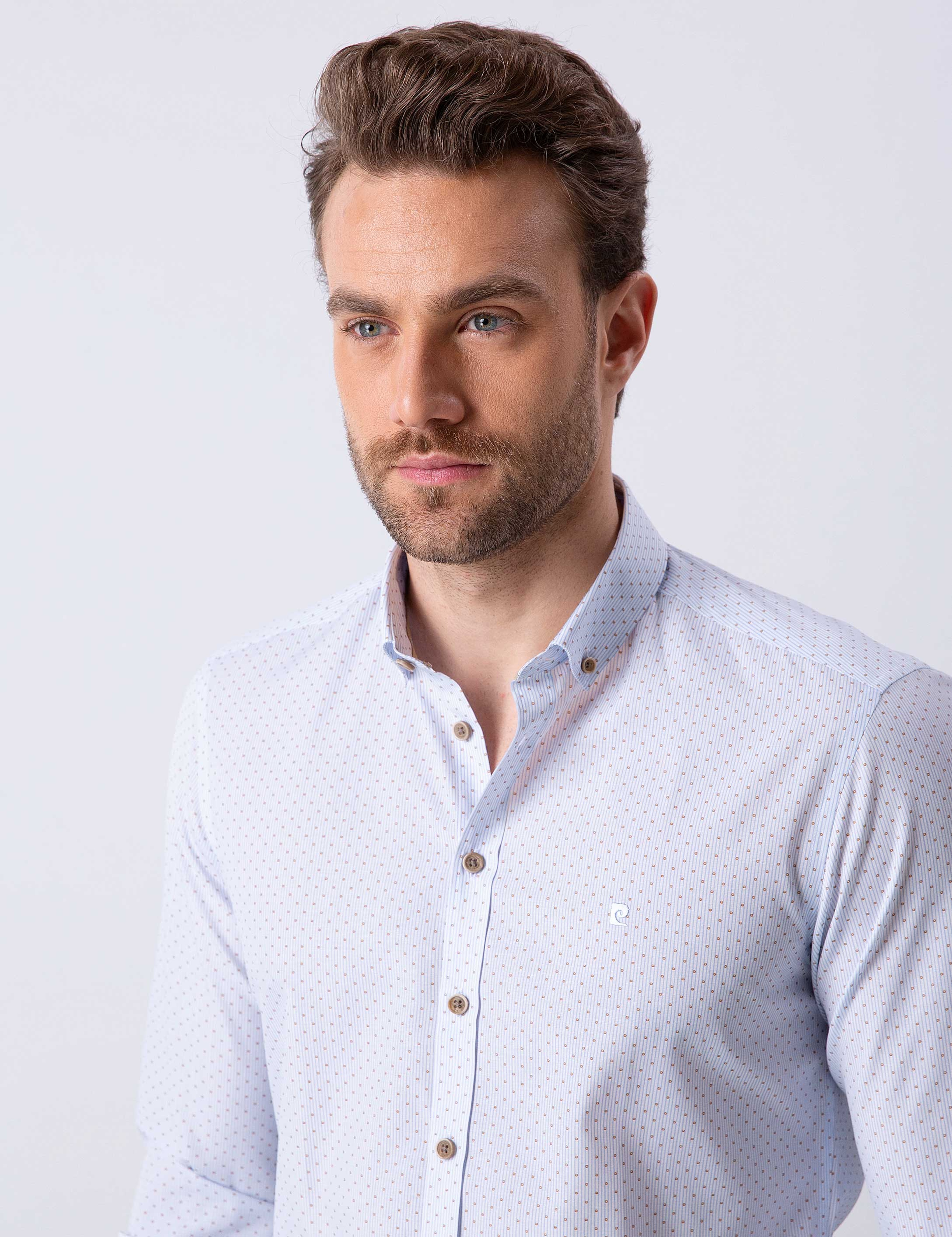 Mavi Slim Fit Uzun Kollu Gömlek