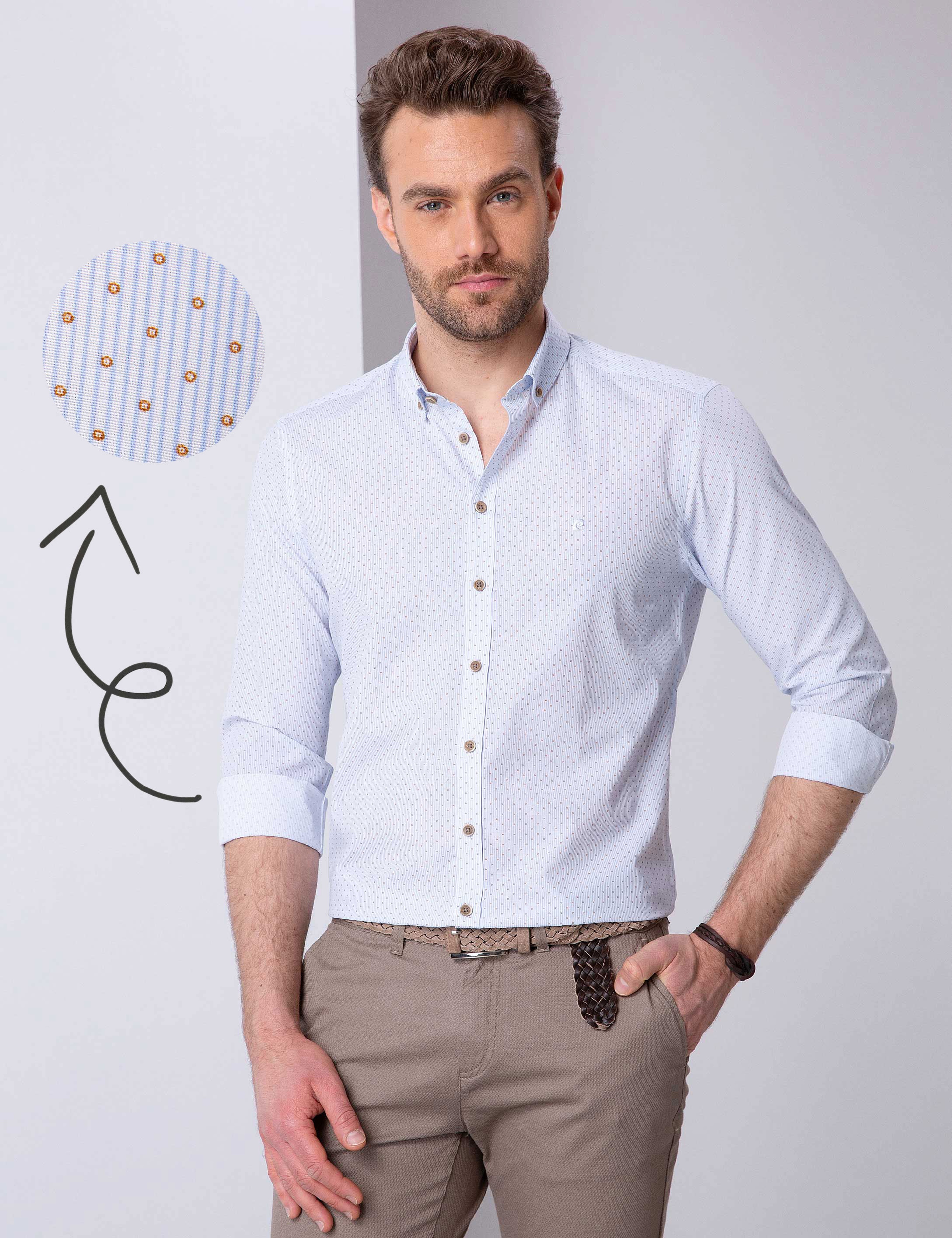 Mavi Slim Fit Uzun Kollu Gömlek