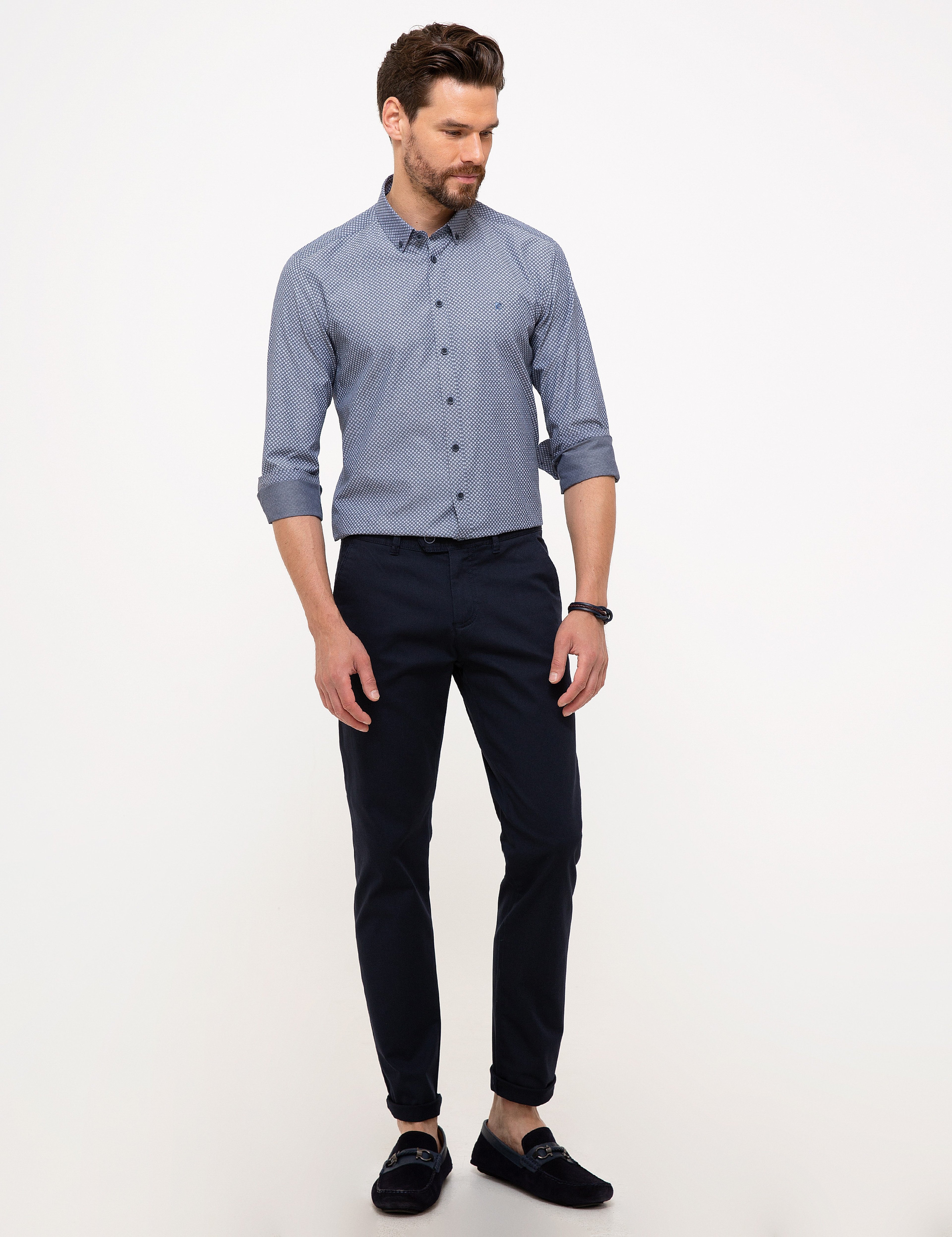 Lacivert Slim Fit Gömlek - Image 4