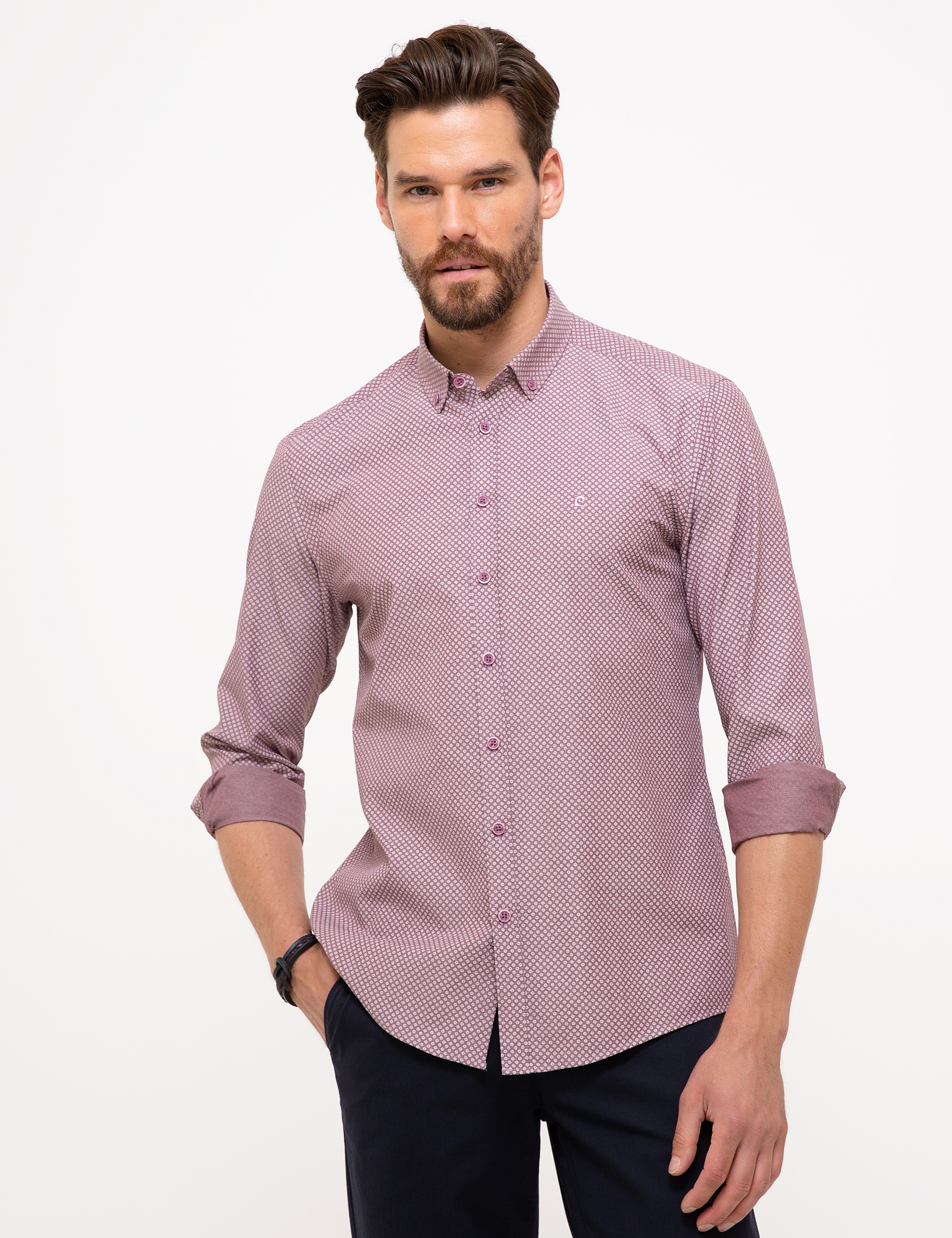 Bordo Slim Fit Gömlek - Image 2