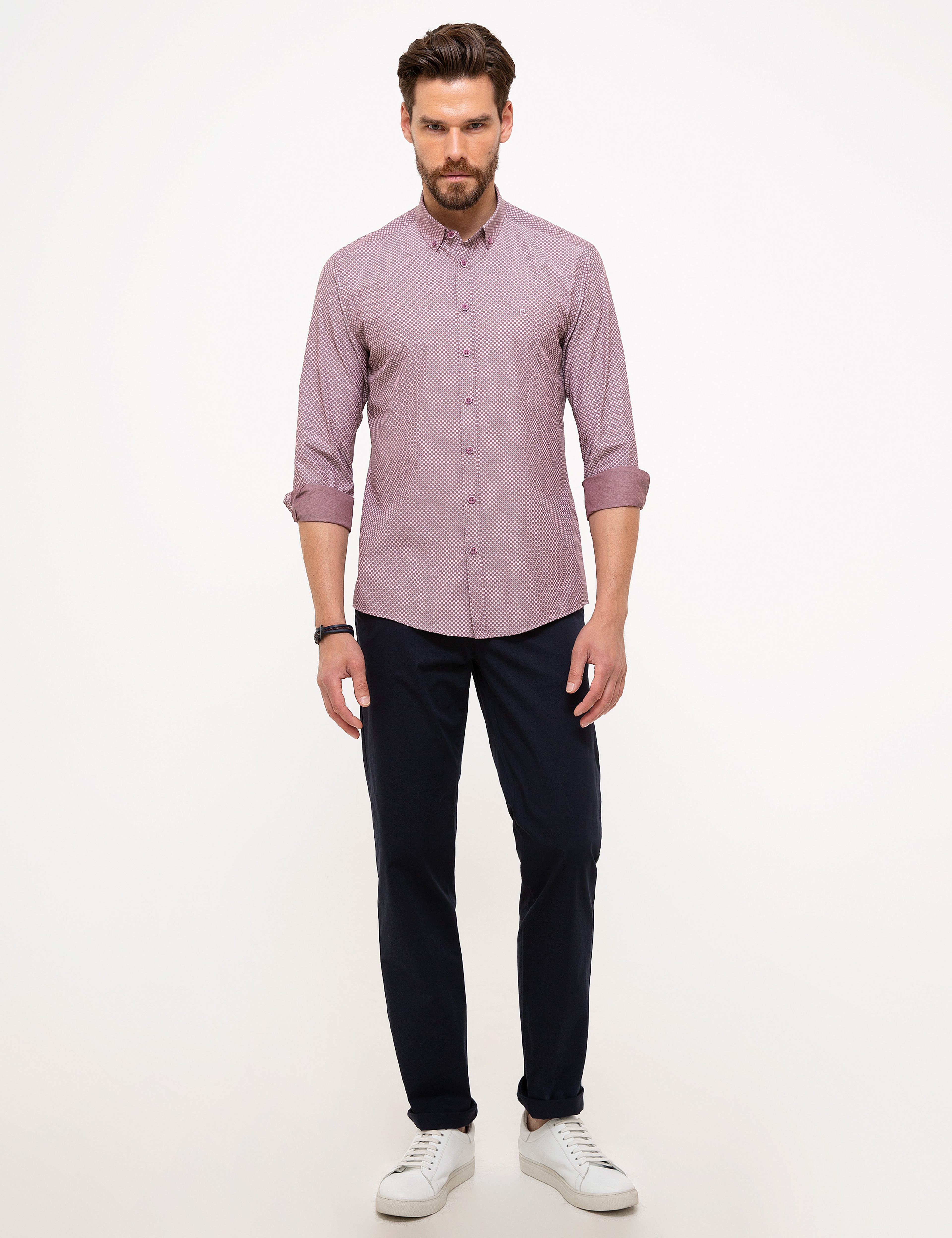 Bordo Slim Fit Gömlek