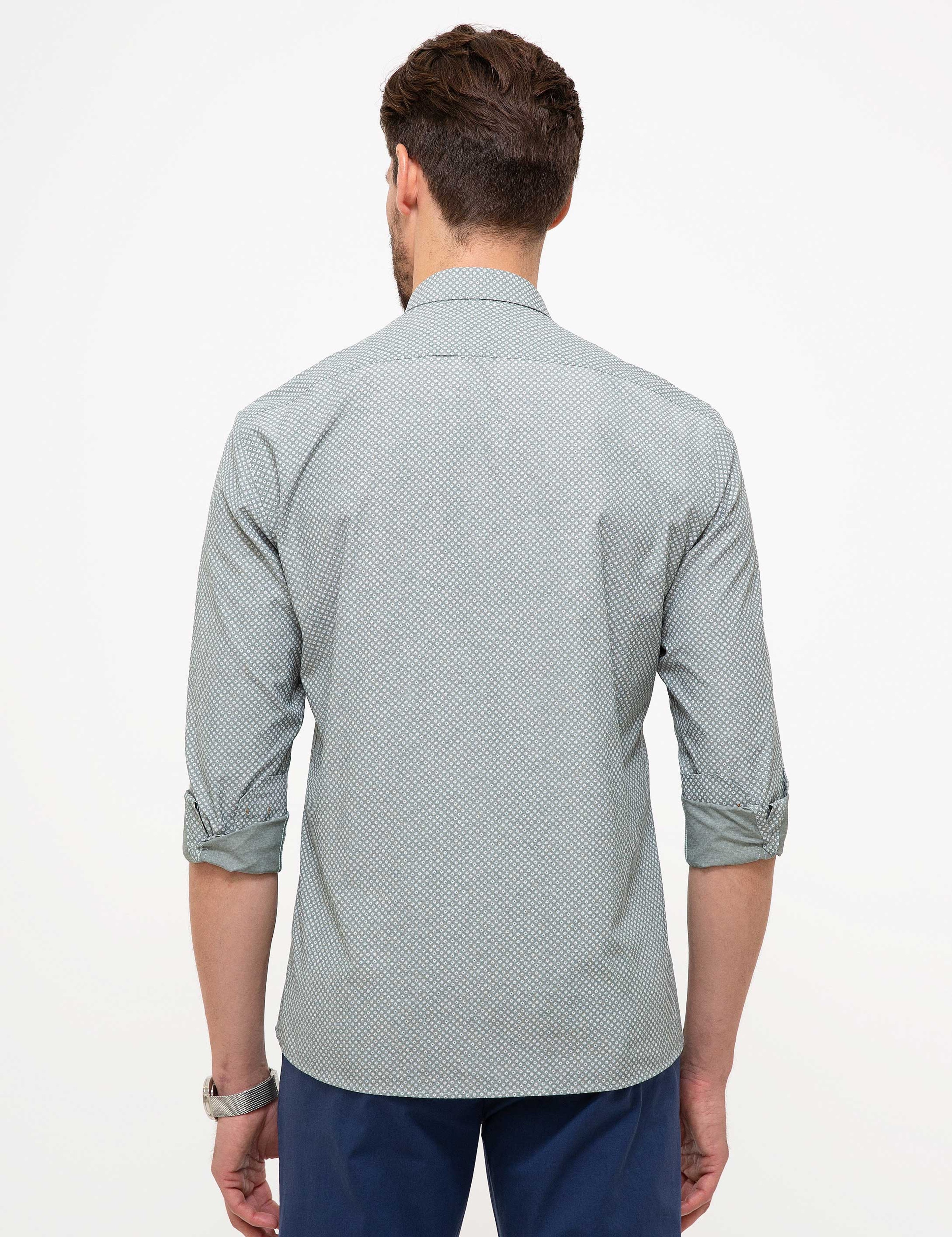 Yeşil Slim Fit Gömlek - Image 3