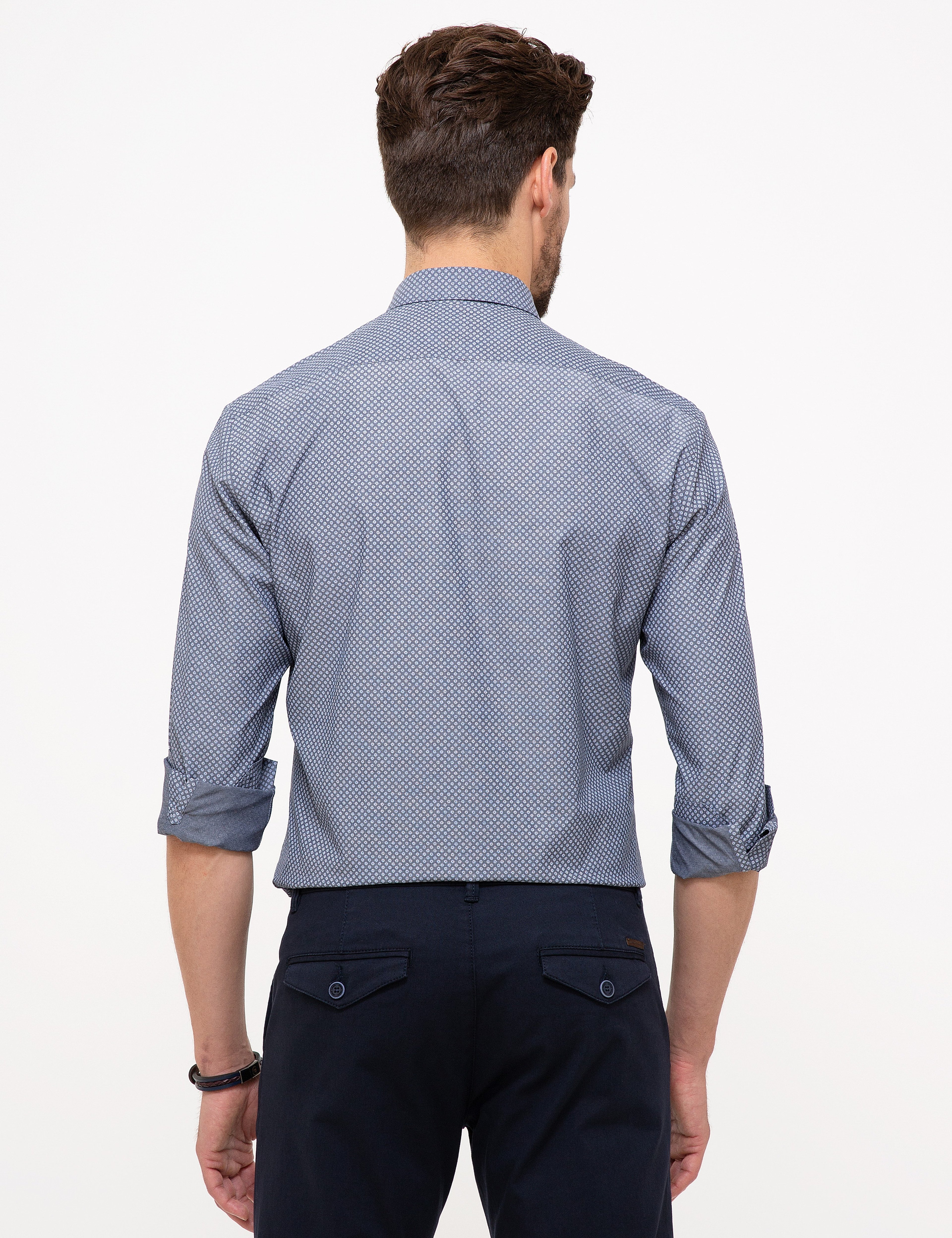Lacivert Slim Fit Gömlek - Image 3