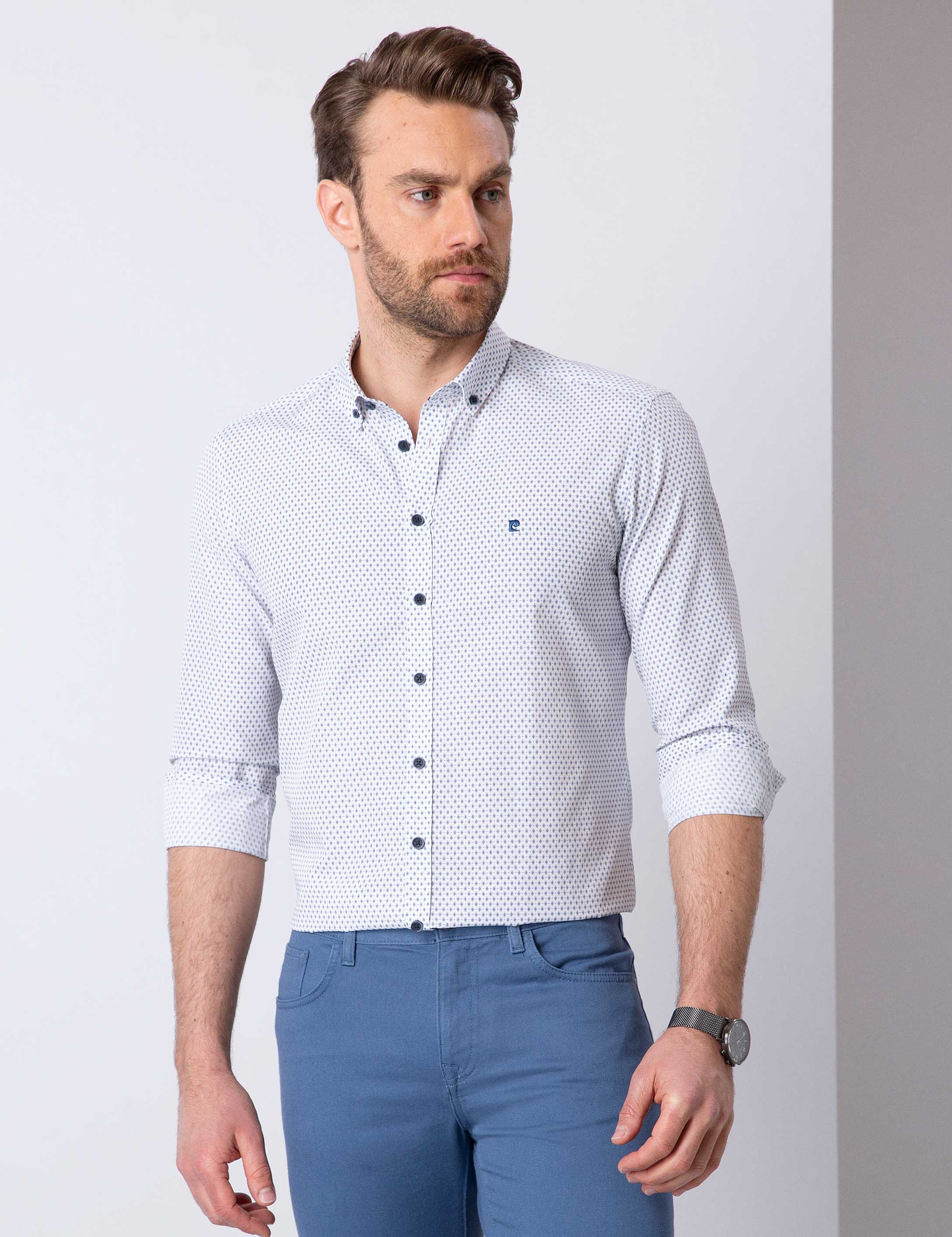 Lacivert Slim Fit Gömlek - Image 1