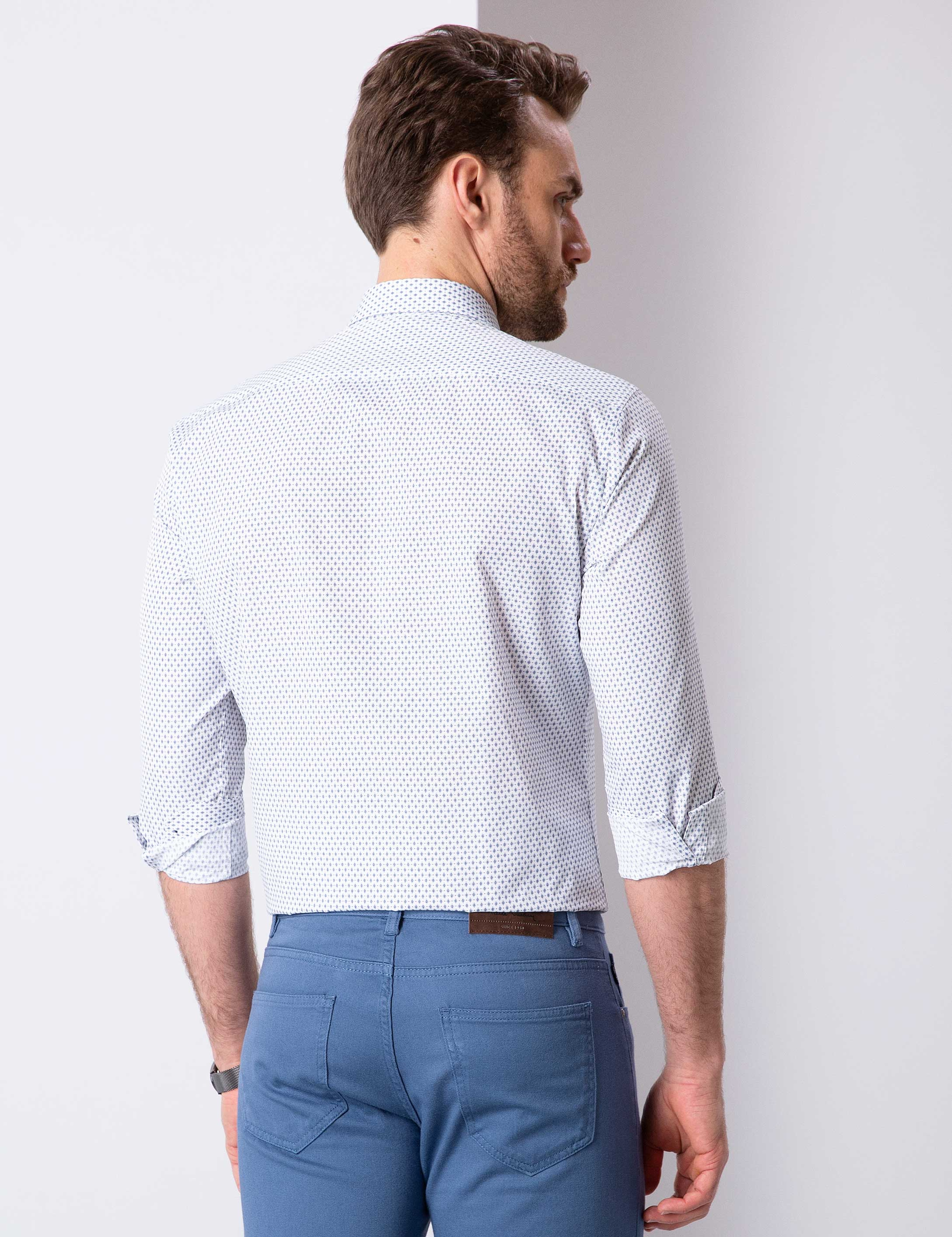 Lacivert Slim Fit Gömlek - Image 4