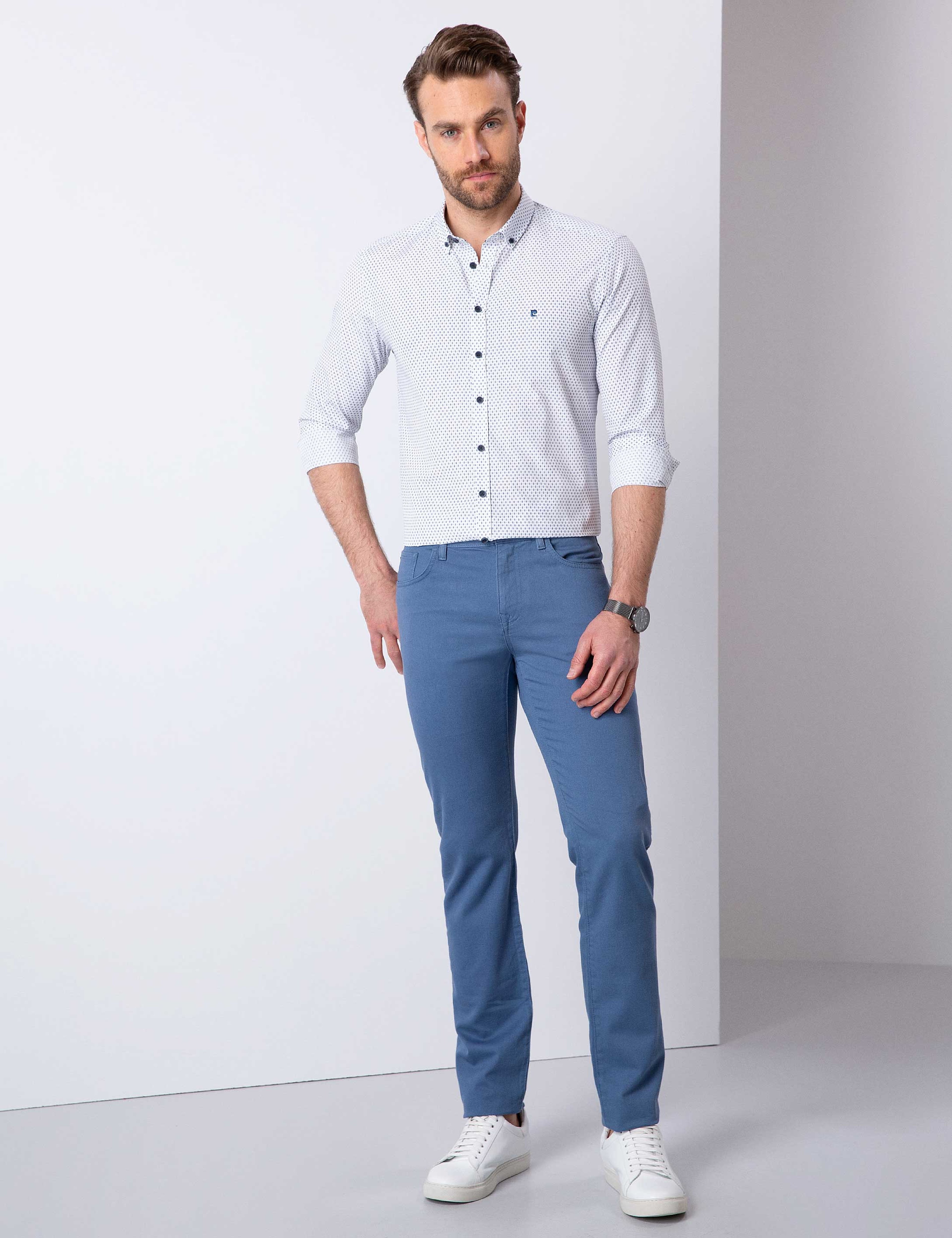 Lacivert Slim Fit Gömlek - Image 3