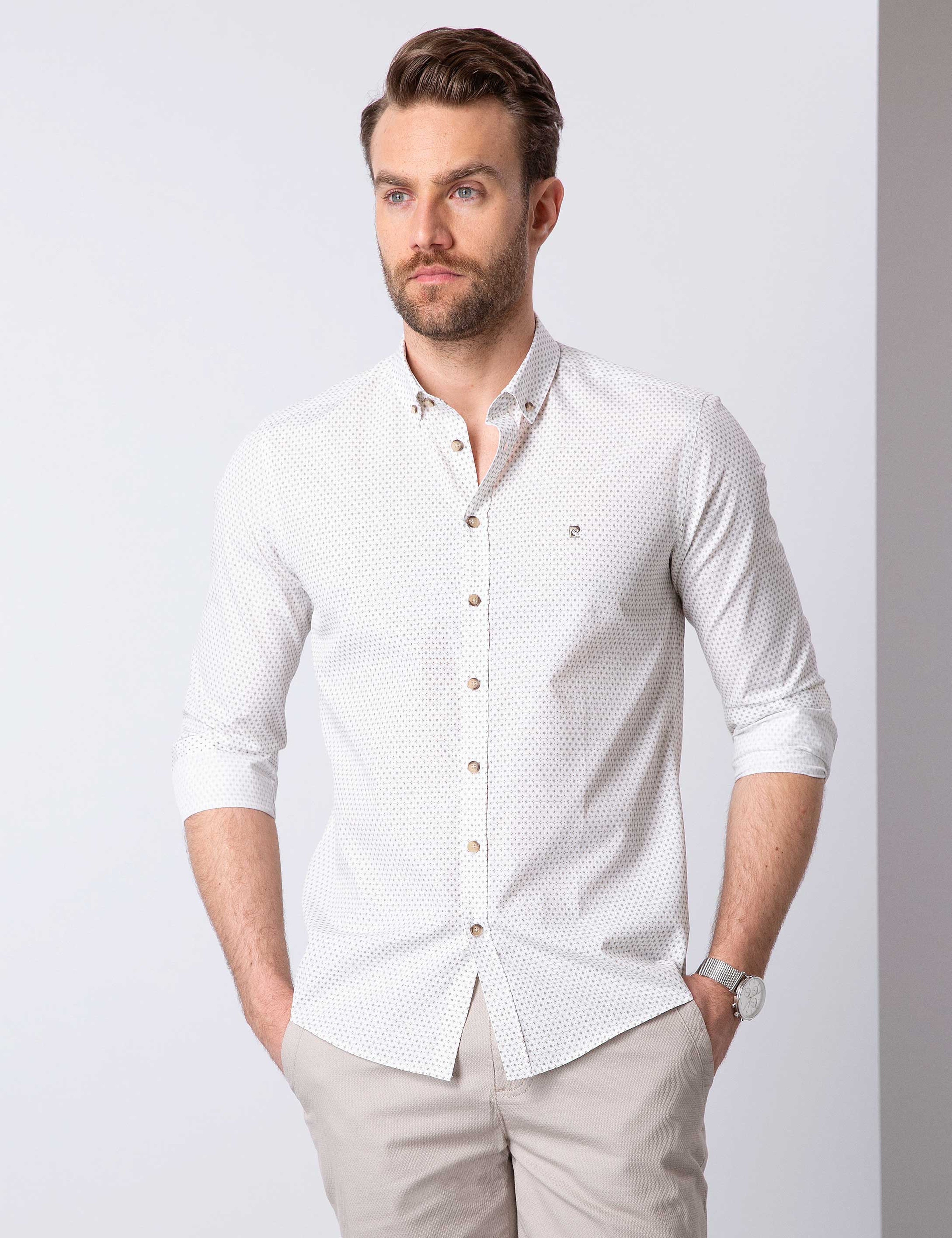 Haki Slim Fit Gömlek