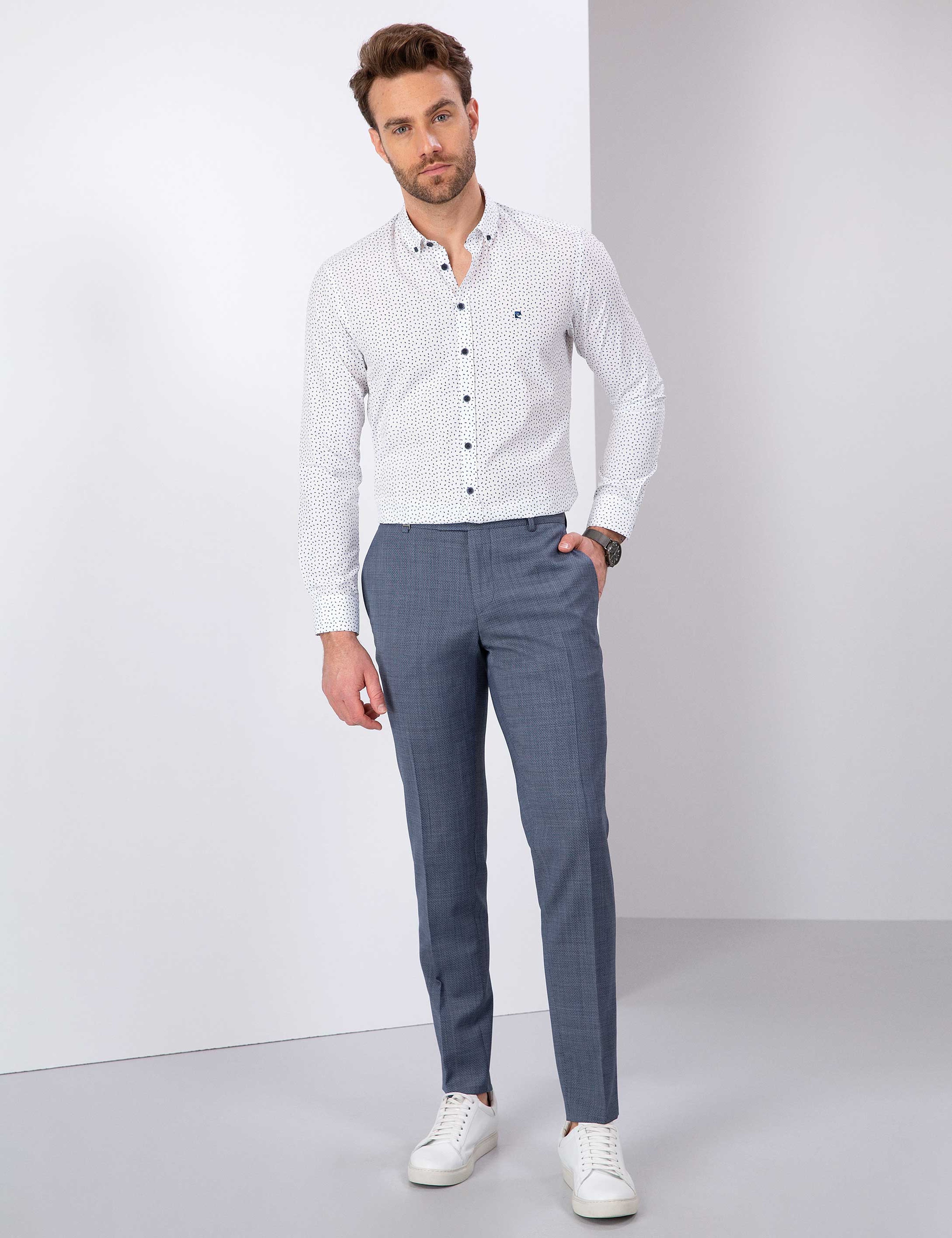Lacivert Slim Fit Gömlek - Image 4