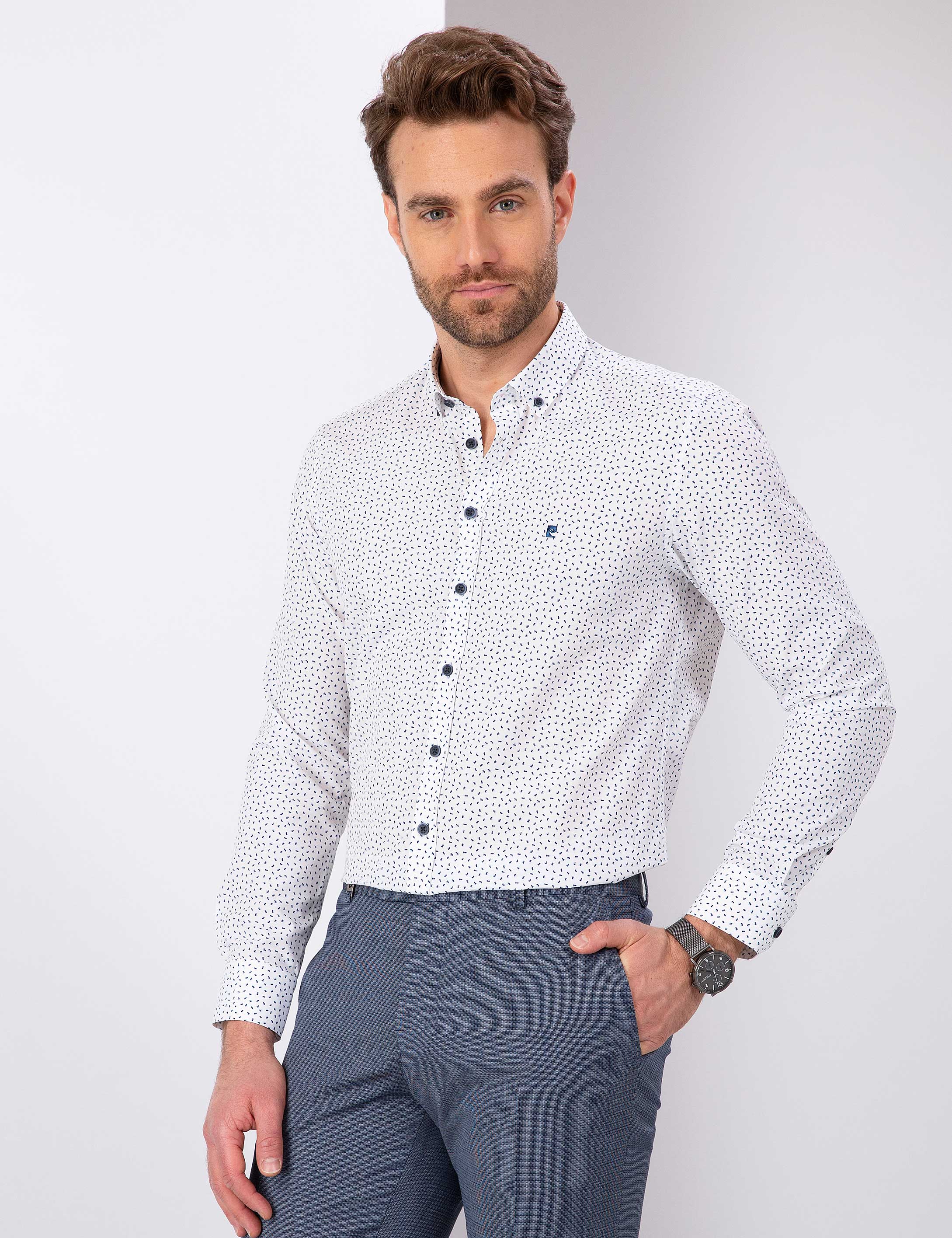 Lacivert Slim Fit Gömlek