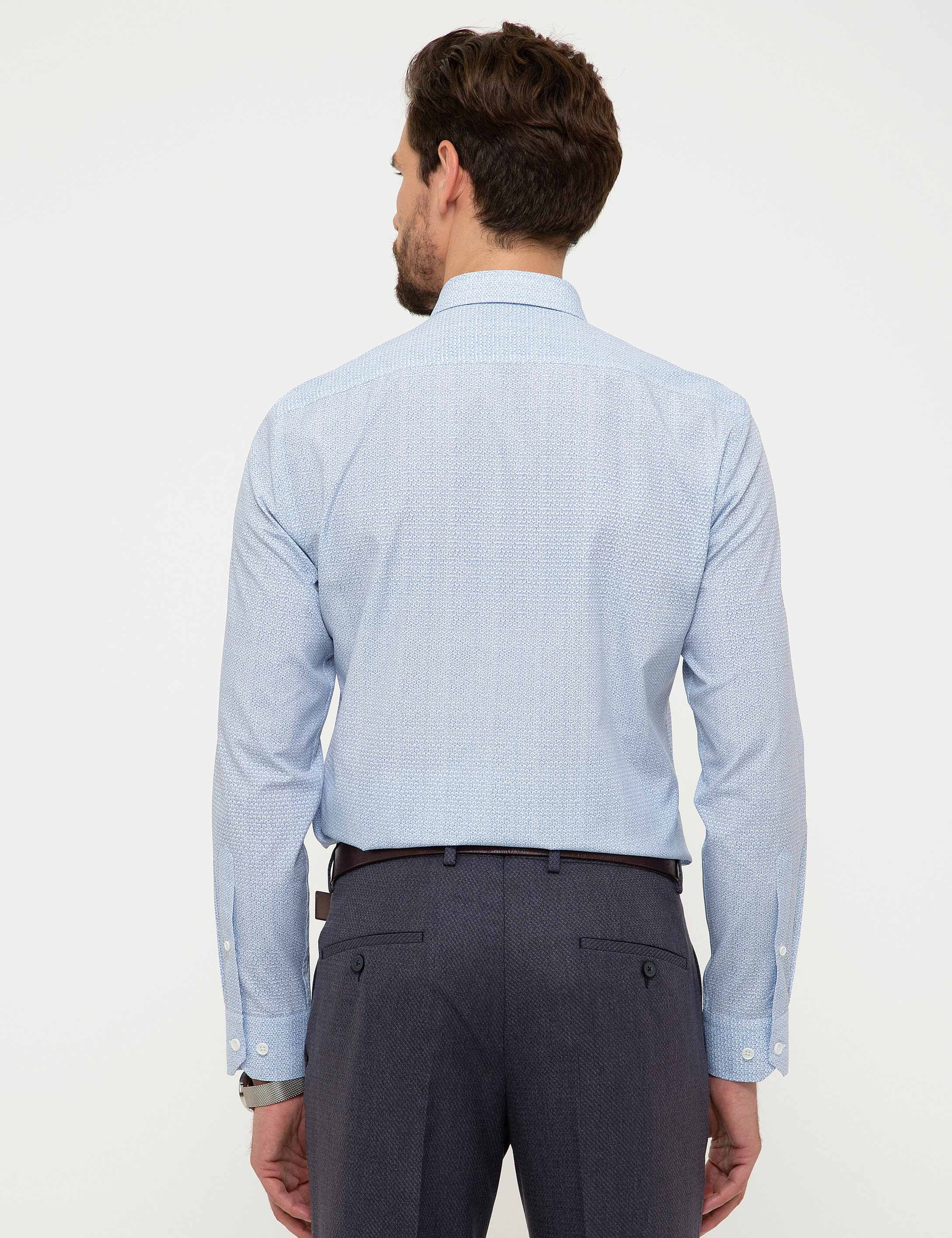 Mavi Slim Fit Uzun Kollu Gömlek - Image 3