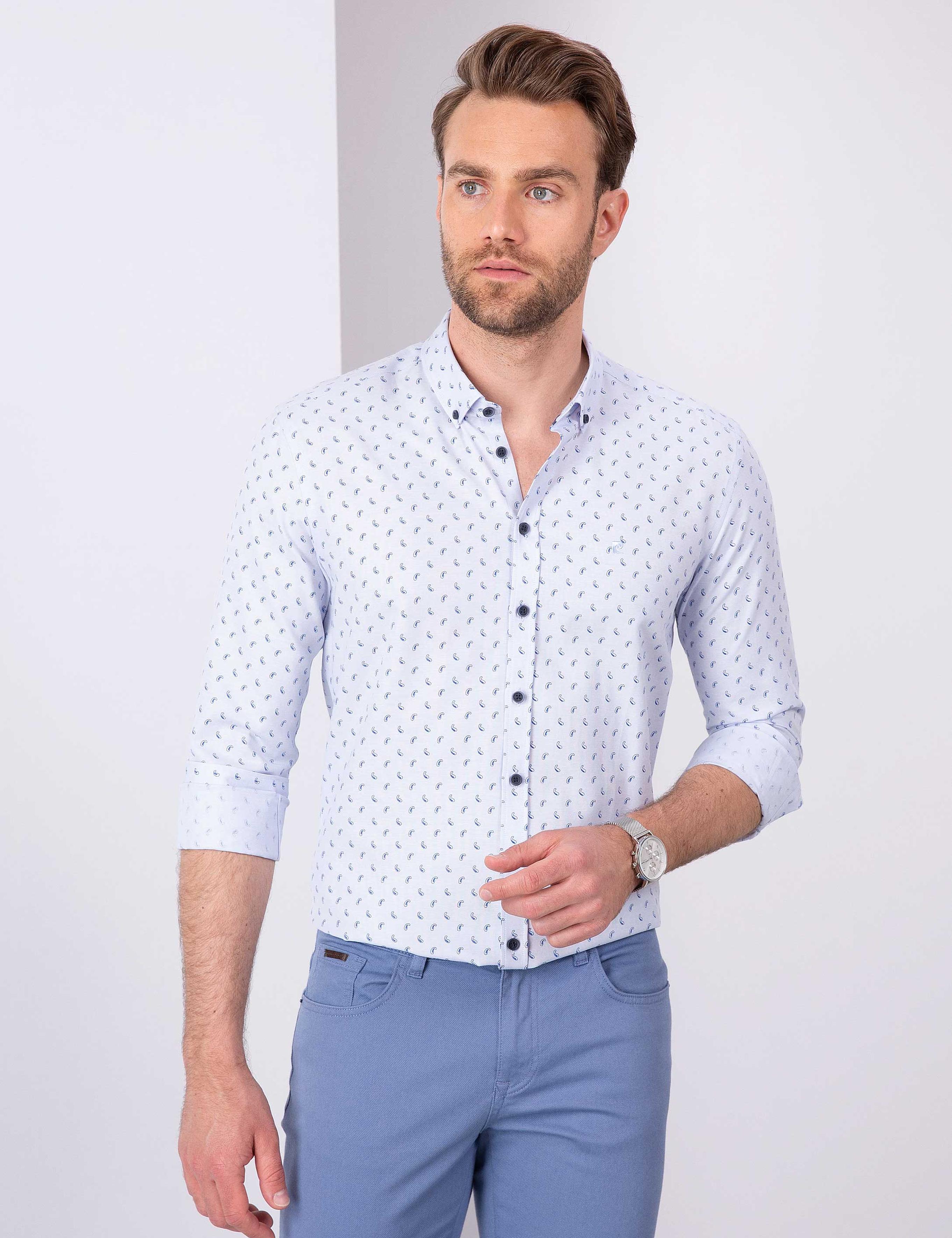 Açık Mavi Slim Fit Gömlek