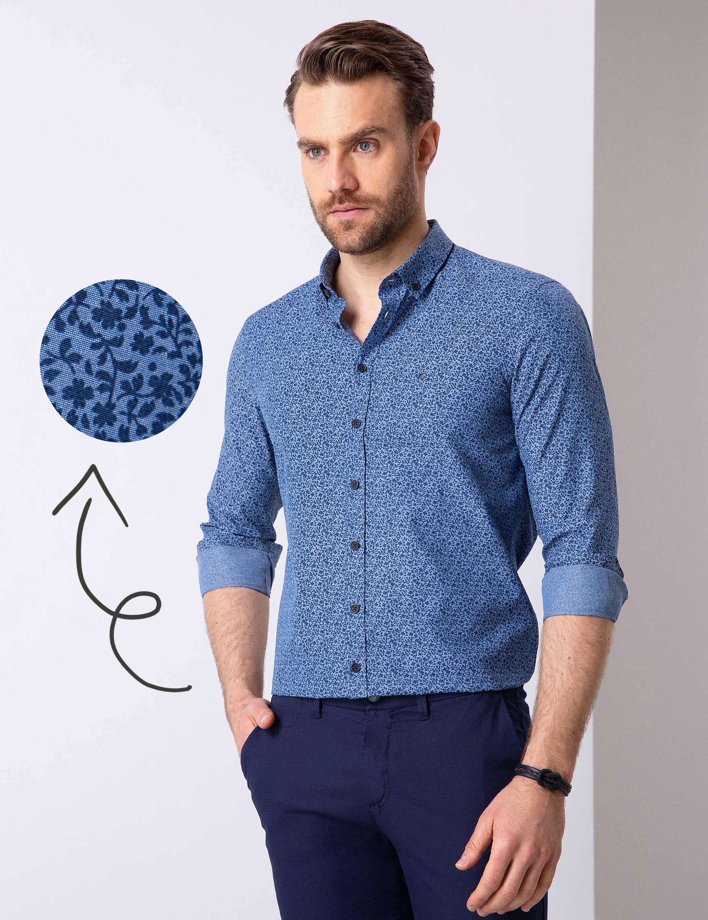 Mavi Slim Fit Gömlek