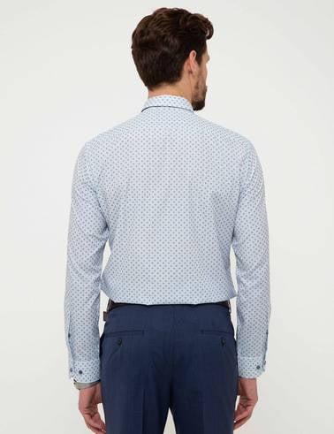 Lacivert Slim Fit Uzun Kollu Gömlek