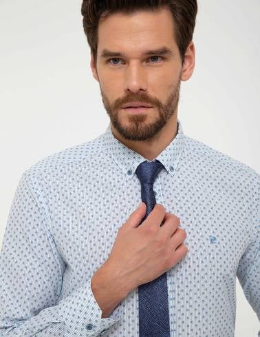 Lacivert Slim Fit Uzun Kollu Gömlek