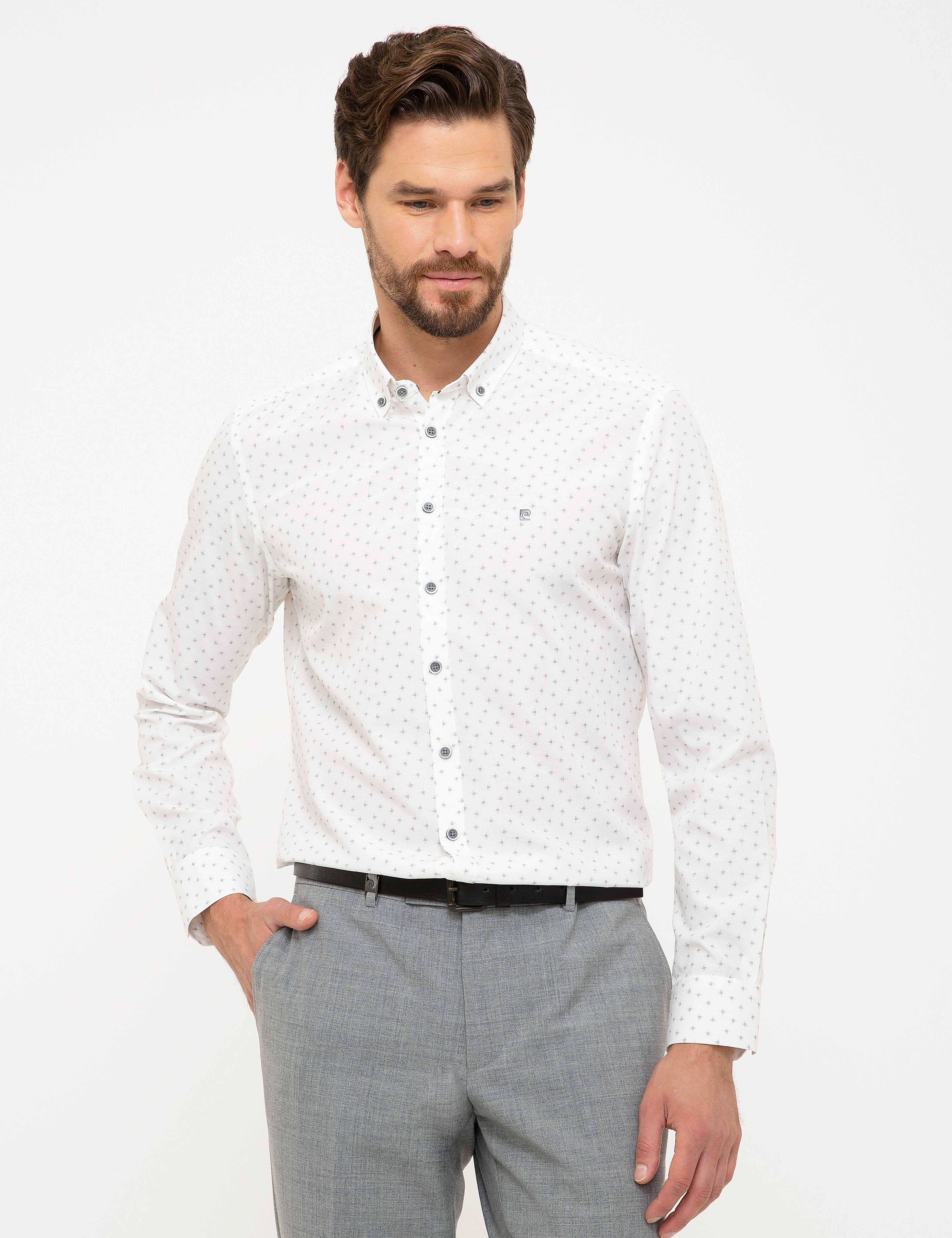 Gri Slim Fit Gömlek - Image 1