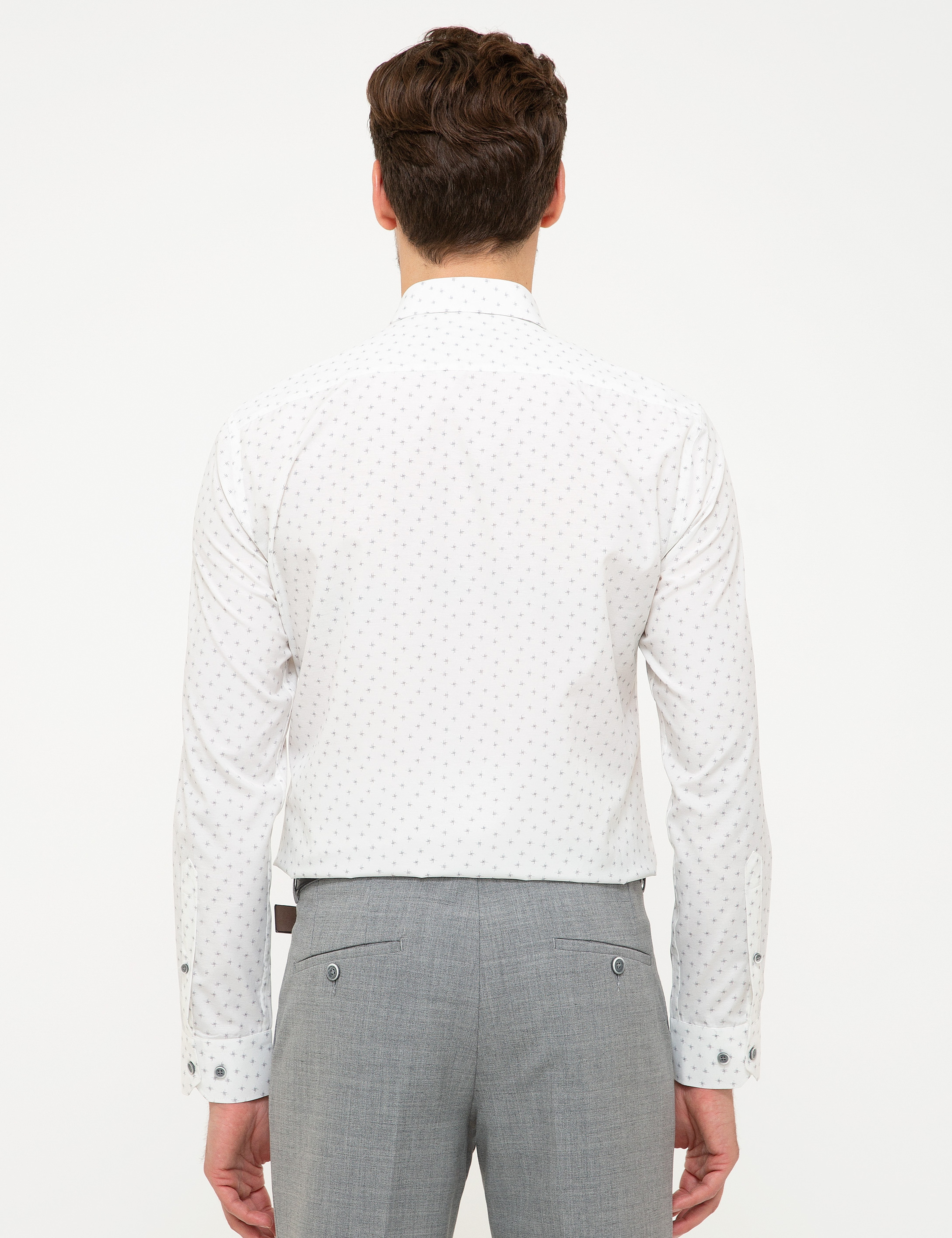 Gri Slim Fit Gömlek - Image 3
